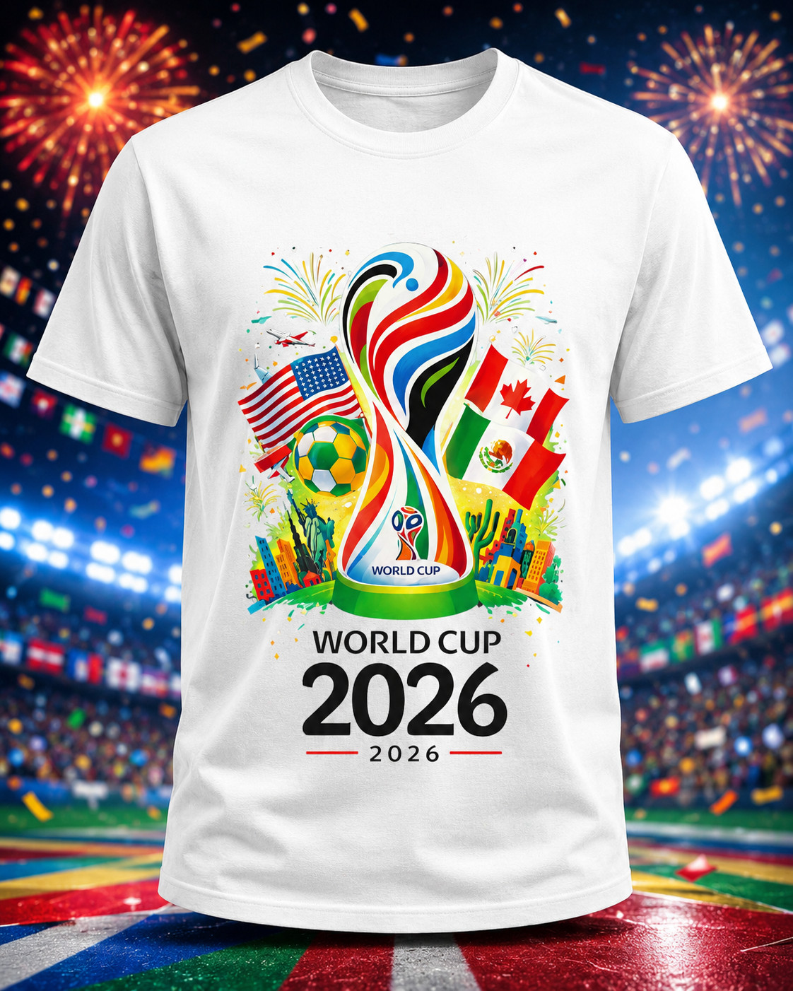 Fifa World Cup 2026 T-Shirt Soccer Graphic Tee USA Football Fan, Fifa World Cup