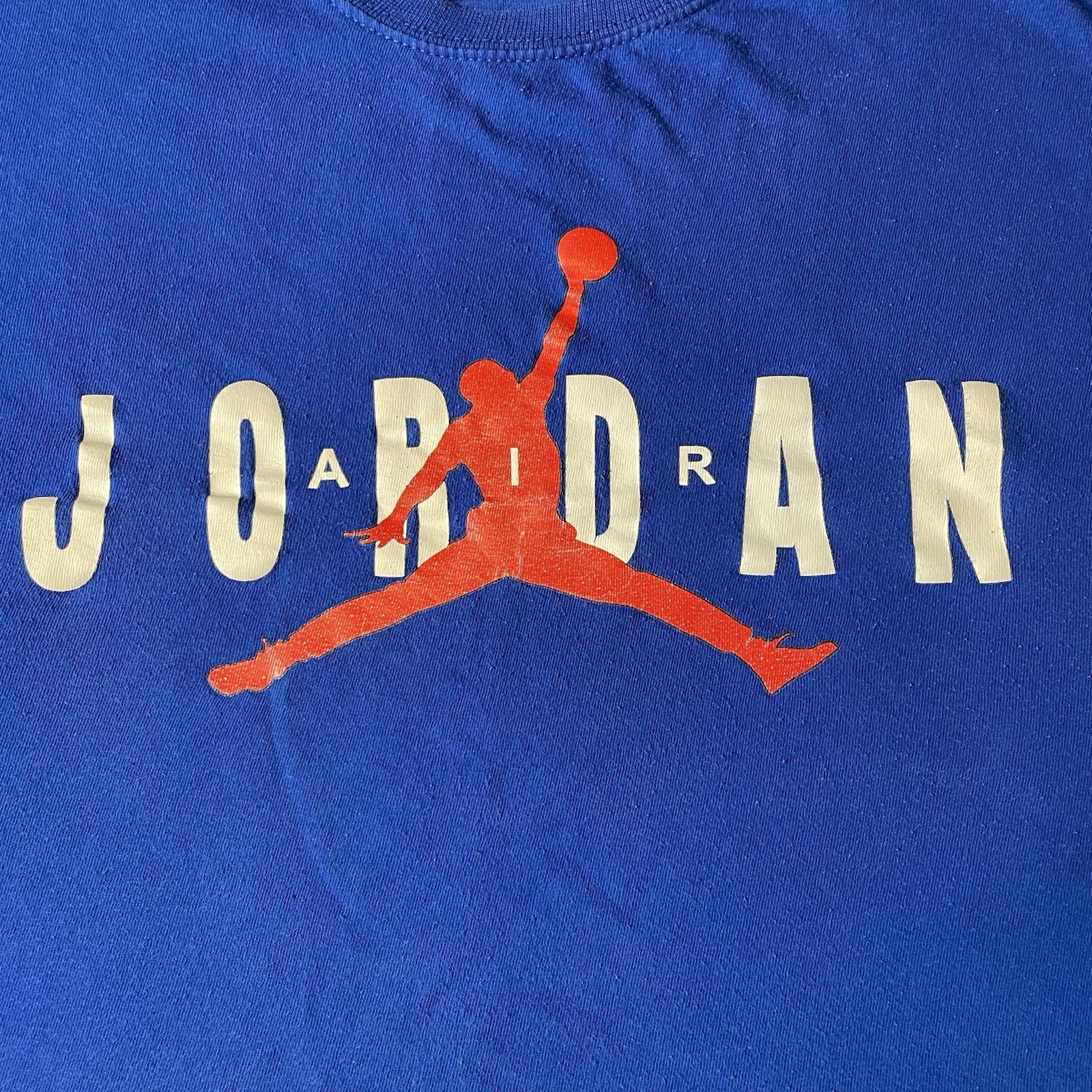 Vintage Air Jordan Jumpman T Shirt Size Men’s Med Large Blue Red VTG Gemrock Tee