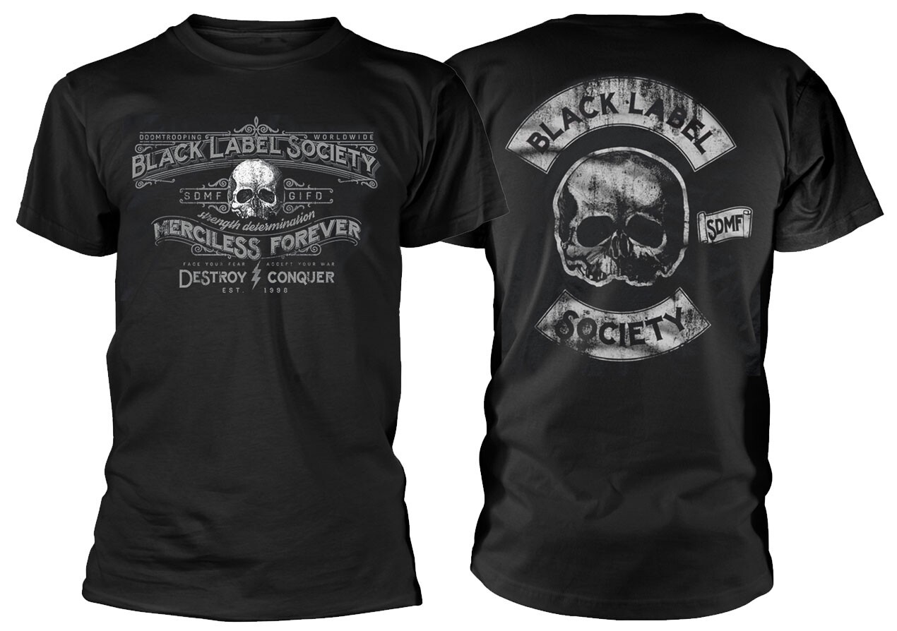 Black Label Society Band merciless forever basic black 2 side T shirt