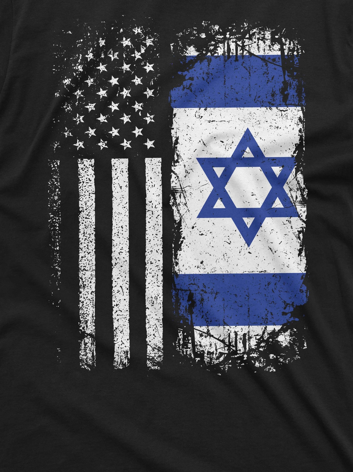 Men’s Israel USA T-shirt support Israel IDF Flag coat of arms Israeli army tee