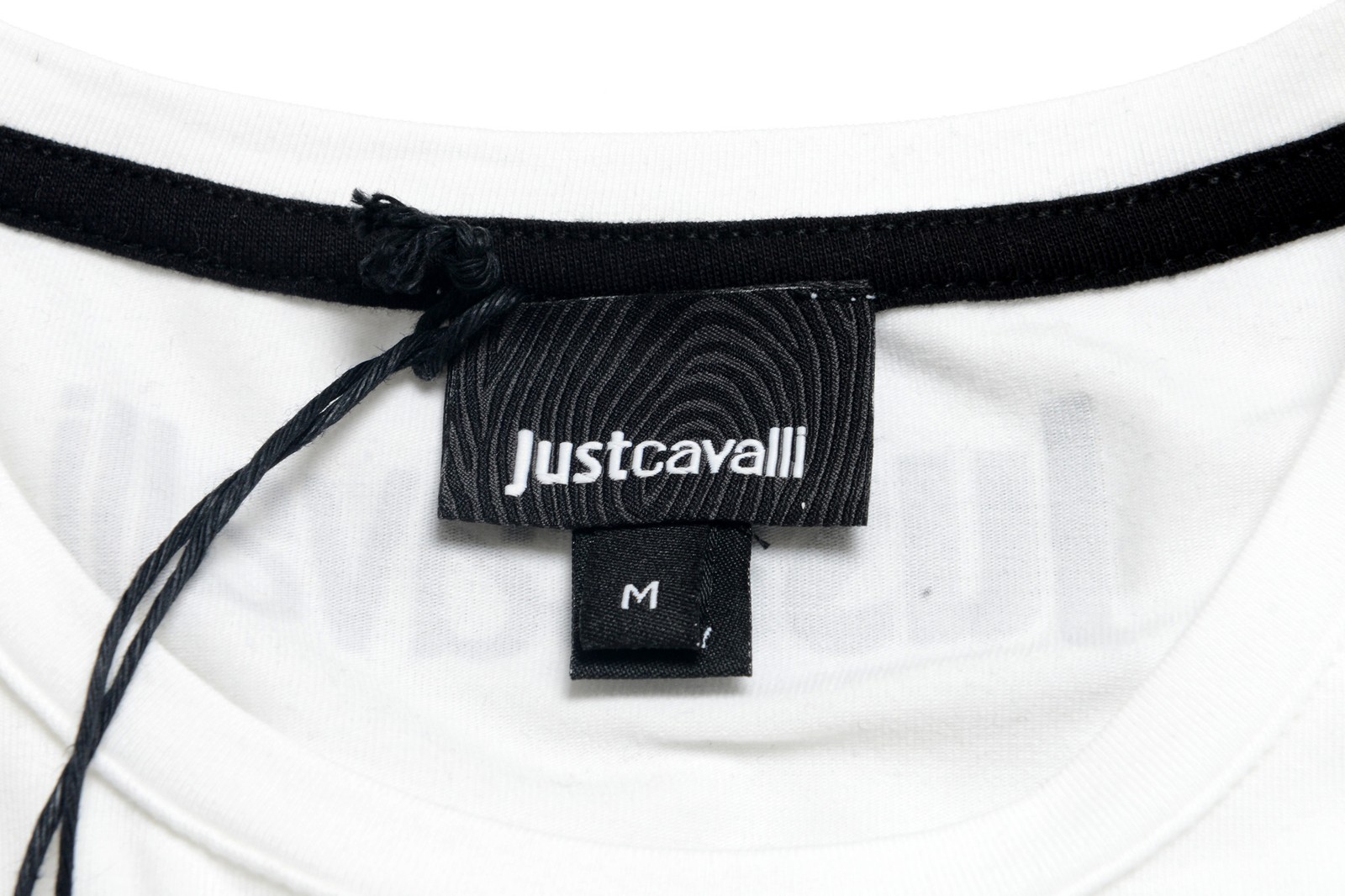 Just Cavalli Men’s White Graphic Print Crewneck T-Shirt US 2XL IT 56