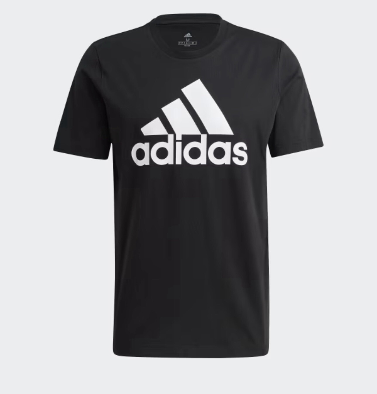 NWT adidas men Essentials Single Big Logo Tee Size S BLACK
