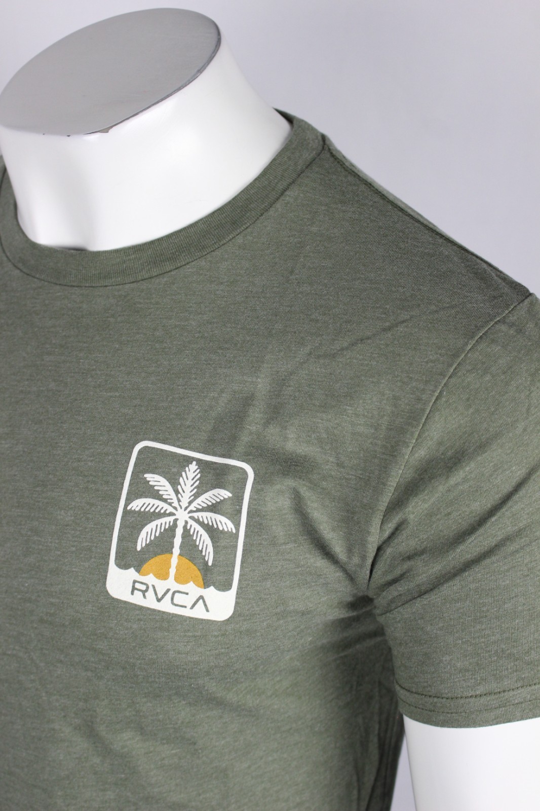 RVCA Men’s Shaylen Graphic T Shirt Short Sleeve Green Heather 50/50 Cotton/Poly