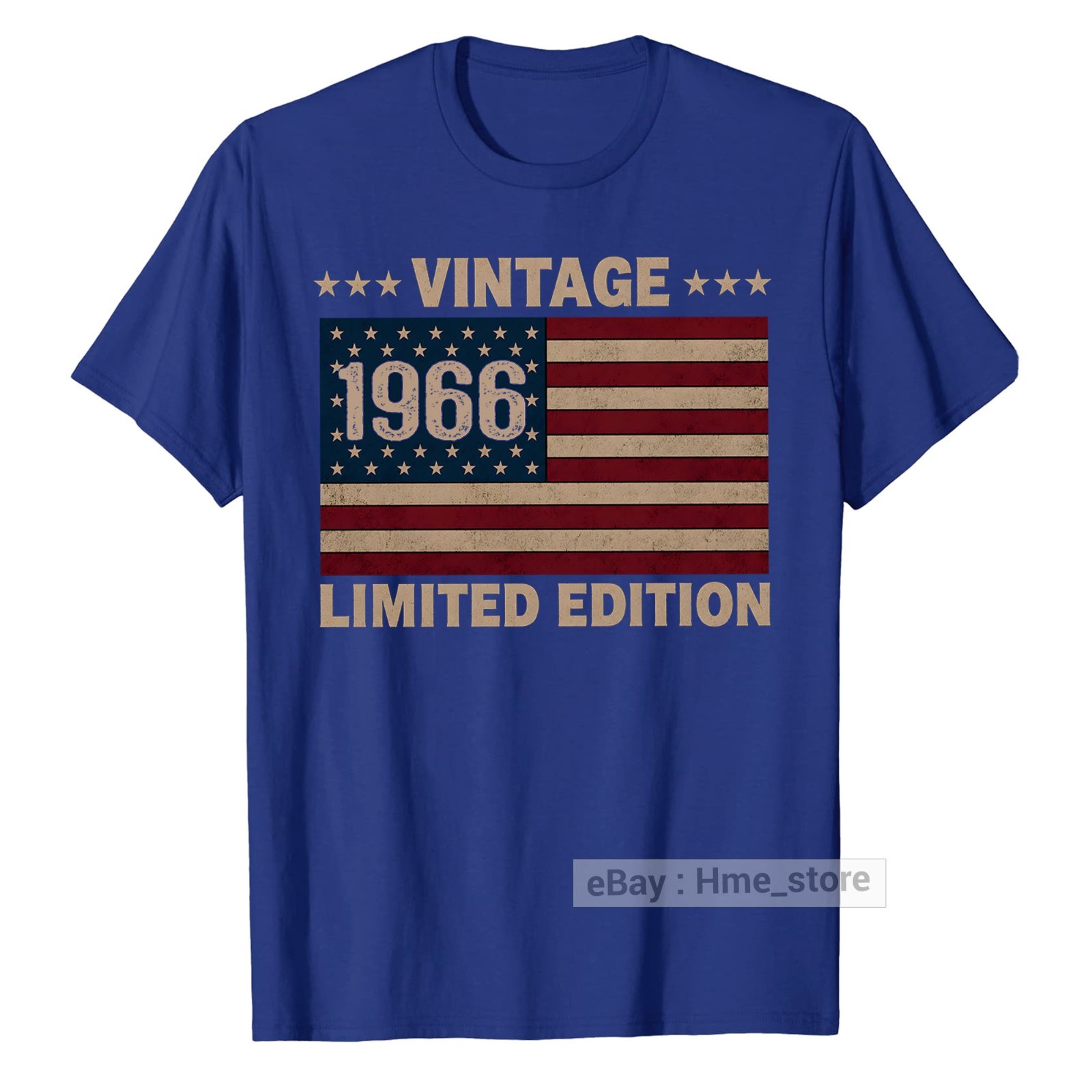 US Flag 60th Birthday American USA Born in 1966 T-Shirt 60 Years old Bday Tee