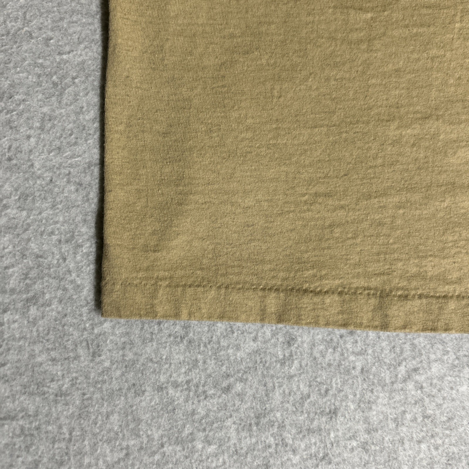 Vtg. 80s/90s Alore Single Stitch Blank Tan T-Shirt Small Made in USA Slub Cotton