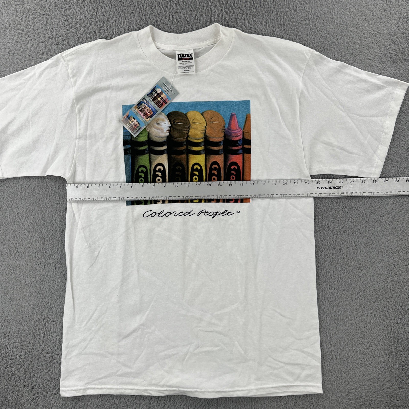 Vtg Tultex Mens XL White Shirt Rene Dickerson Colored People Art Tee 93 NWT 90s