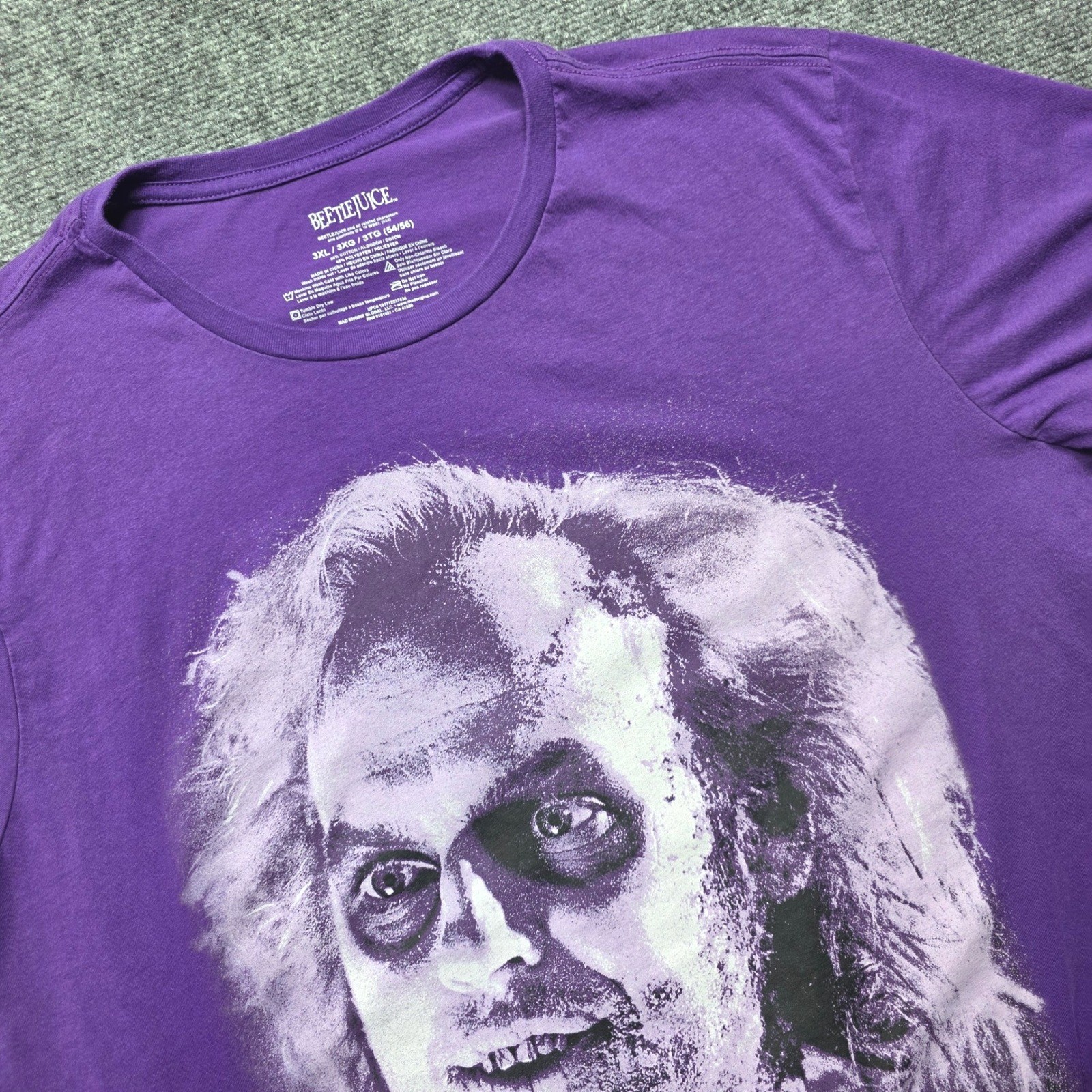 Beetlejuice Graphic Tee Men’s Size 3XL Purple Short Sleeve Movie Promo T-Shirt