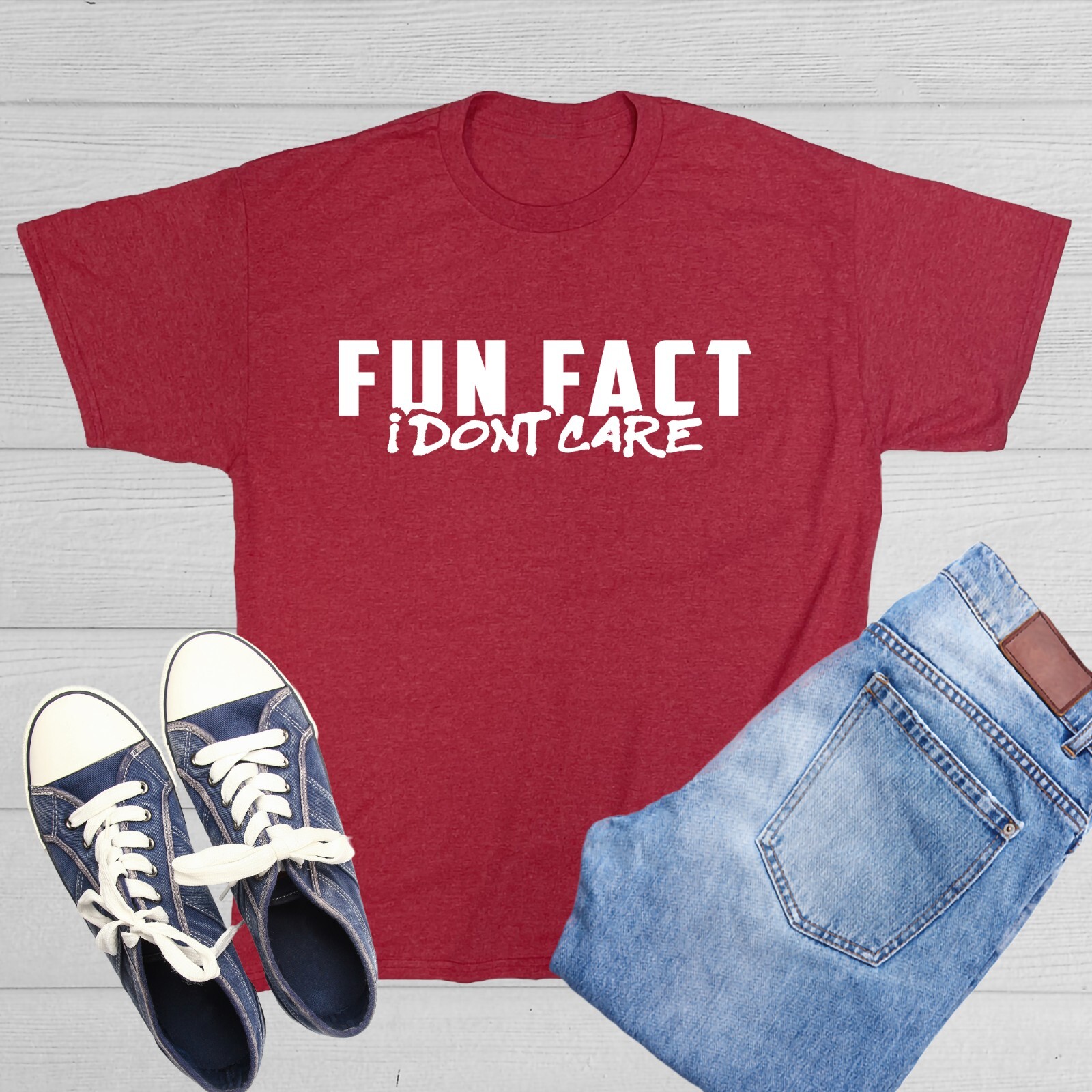 Fun Fact I Dont Care Sarcastic Humor Graphic Tee Gift Men Novelty Funny T Shirt