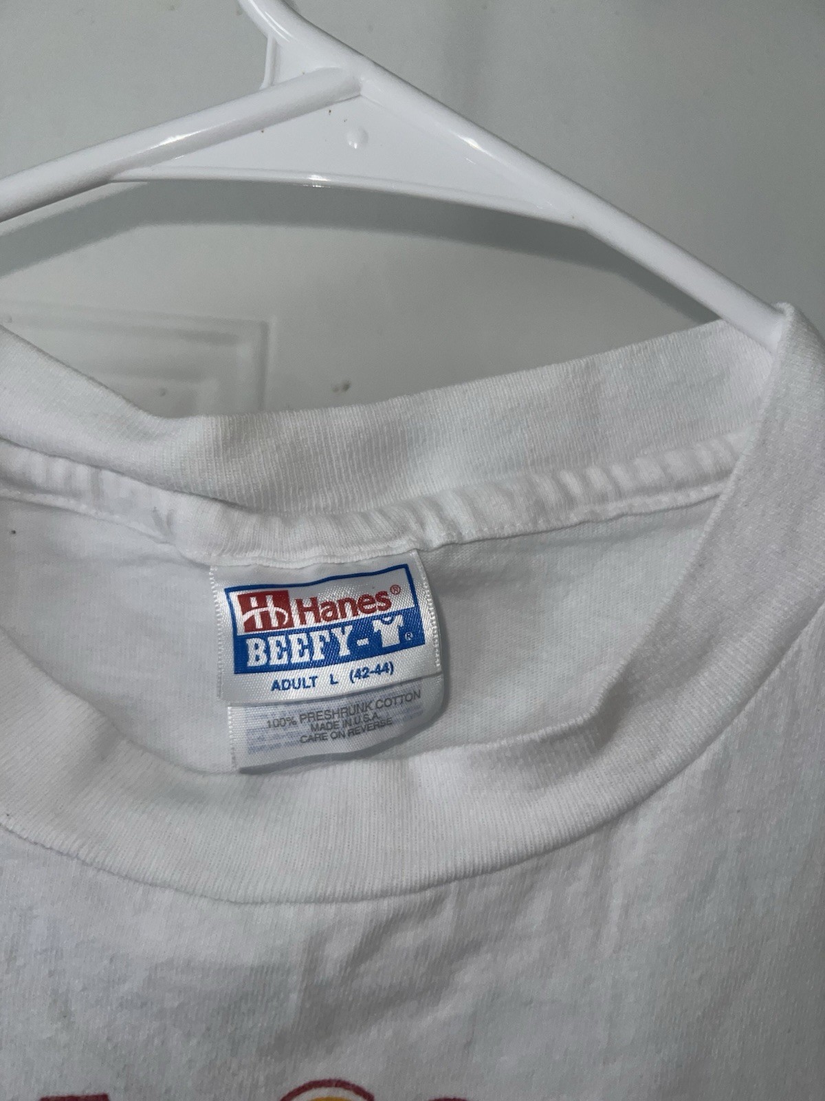 Vtg Hanes Beefy-T Men’s L White Coca-Cola Graphic Crew Neck Short Sleeve T-Shirt