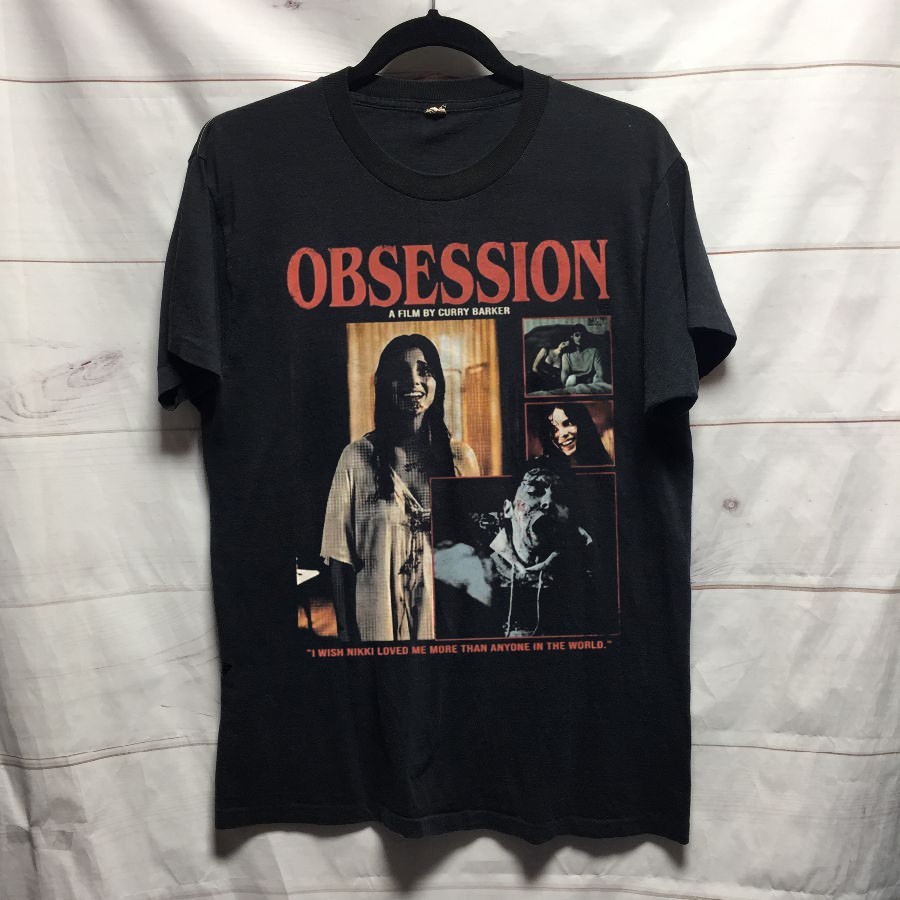 Obsession vtg horror movie classic black t-shirt QT8732