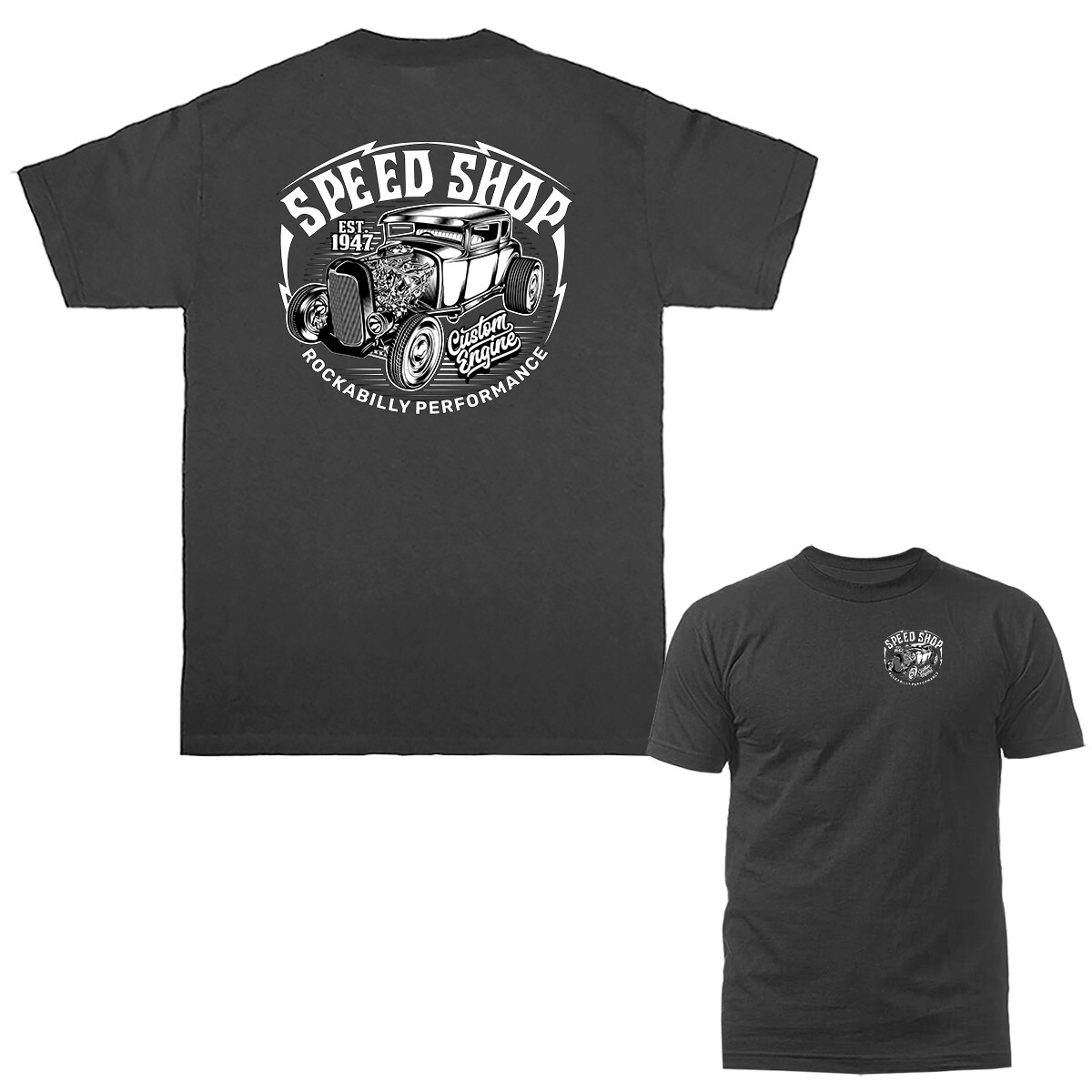 Speed Shop Hot Rod Garage Classic Vintage Car Automobile Graphic T-shirt