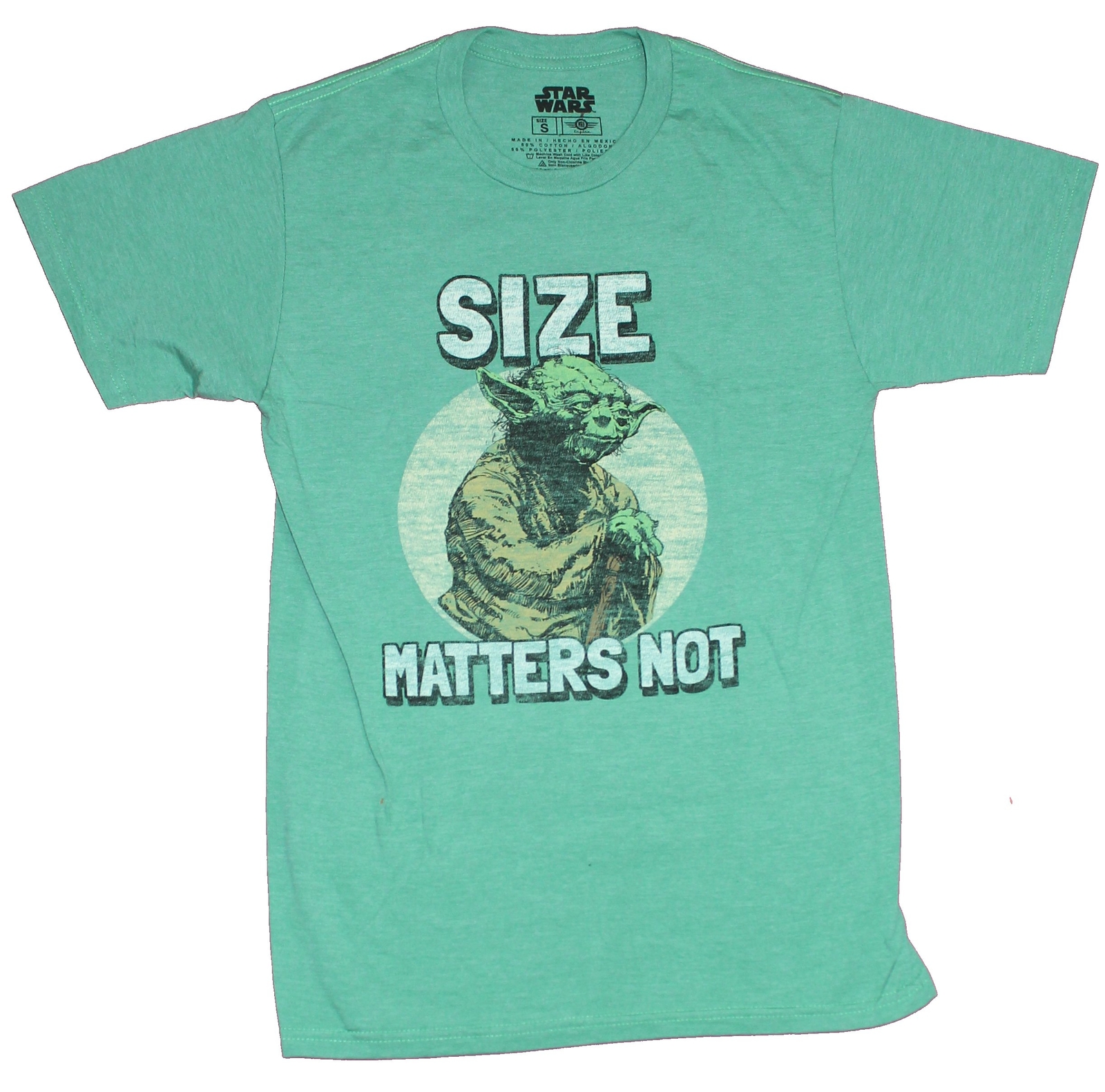 Star Wars Adult New T-Shirt – Yoda Size Matters Not Circle Pic