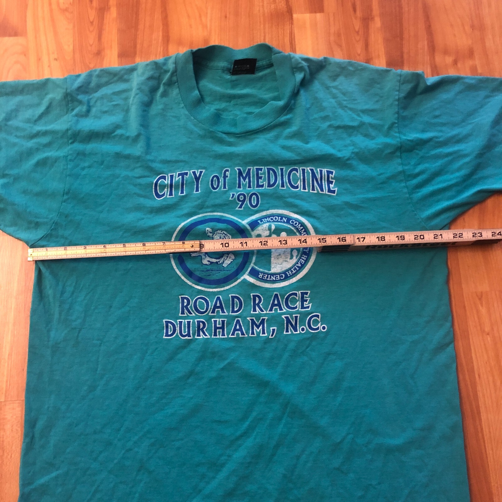 VINTAGE City of Medicine ’90 Road Race Durham NC Blue Shirt Size XL