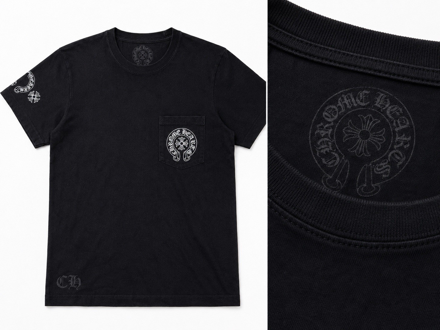 Chrome Hearts Horseshoe Logo Pocket T-Shirt Black
