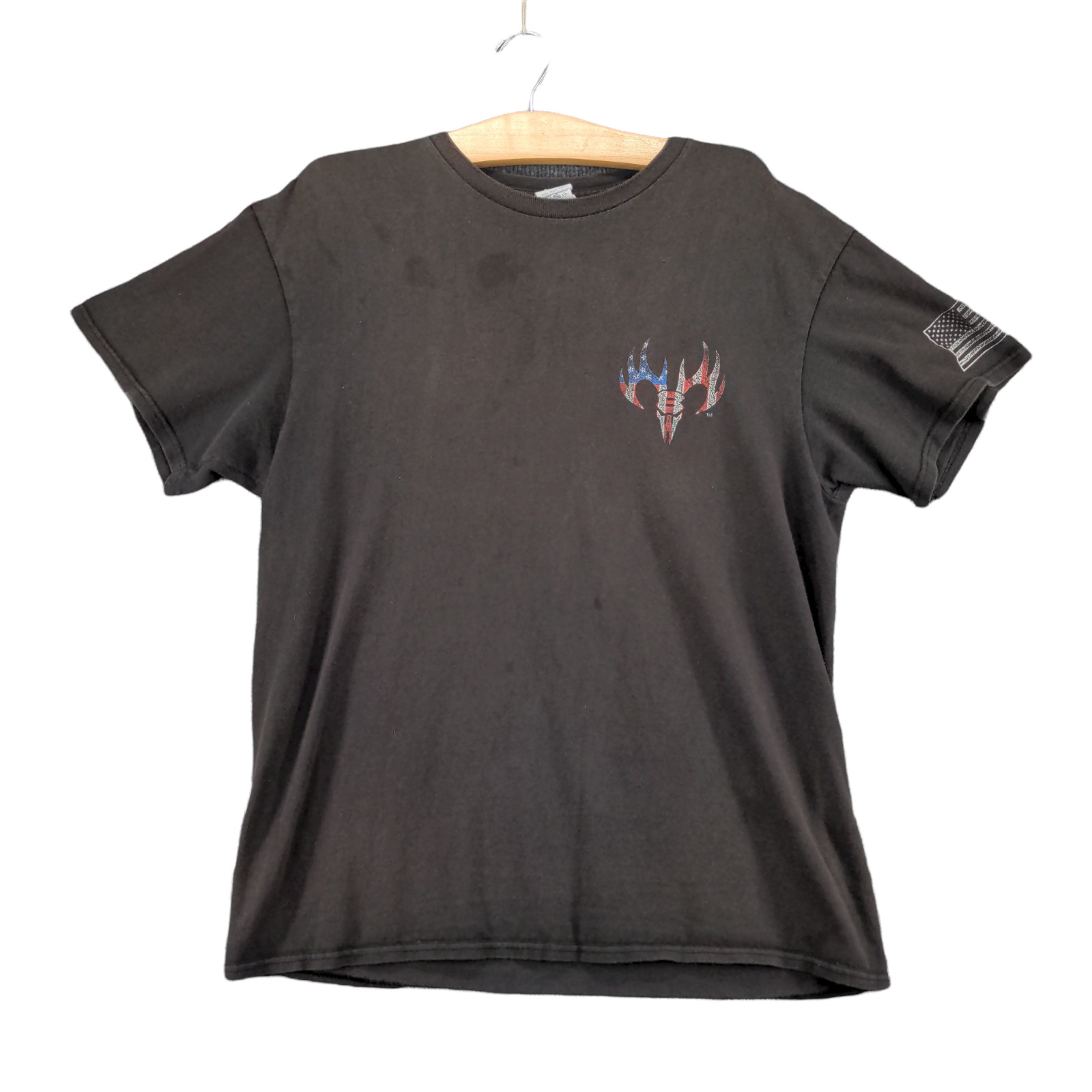 Red White & True Patriotic Dog T Shirt Mens Size L Black Big Graphic