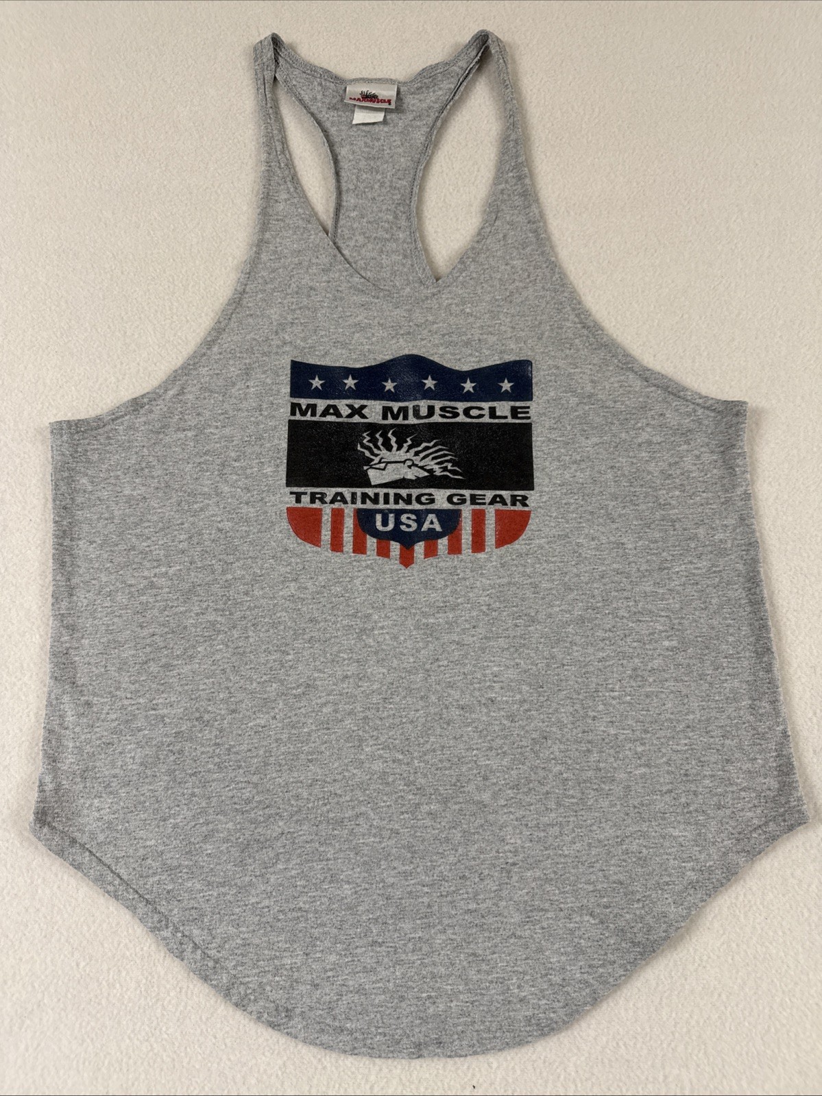 Vtg 90s MAX Muscle Gear Tank Top Shirt Sz Sm? Bodybuilding Training Gear USA