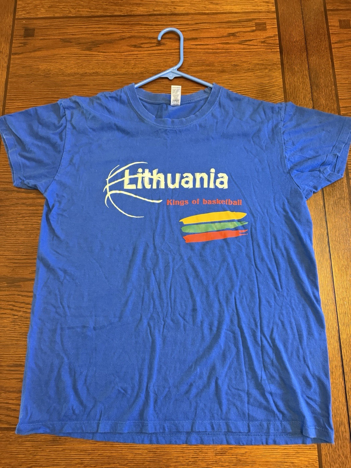 Lithuania Kings of Basketball Shirt Sz L Blue SOL’S Regent Euro FIBA Style Tee