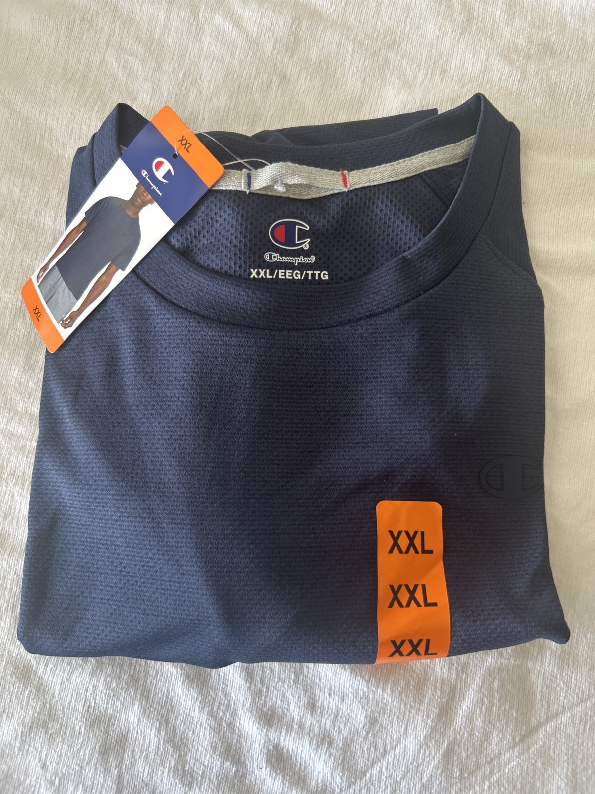 Champion Men’s Crewneck Short Sleeve Classic Tee, Blue, NWT Size XXL