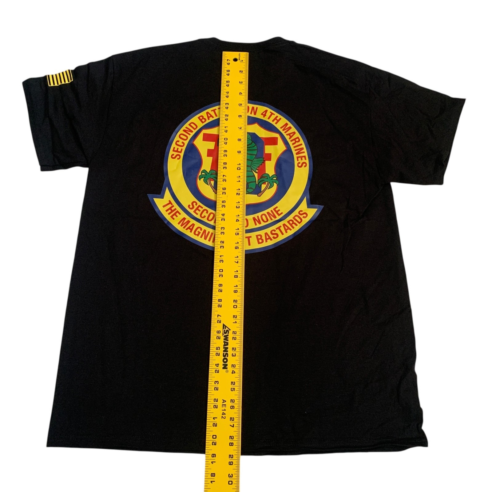 USMC Men’s Size L 2nd Battalion 4Th Marines Short Sleeve Black T-Shirt NEW
