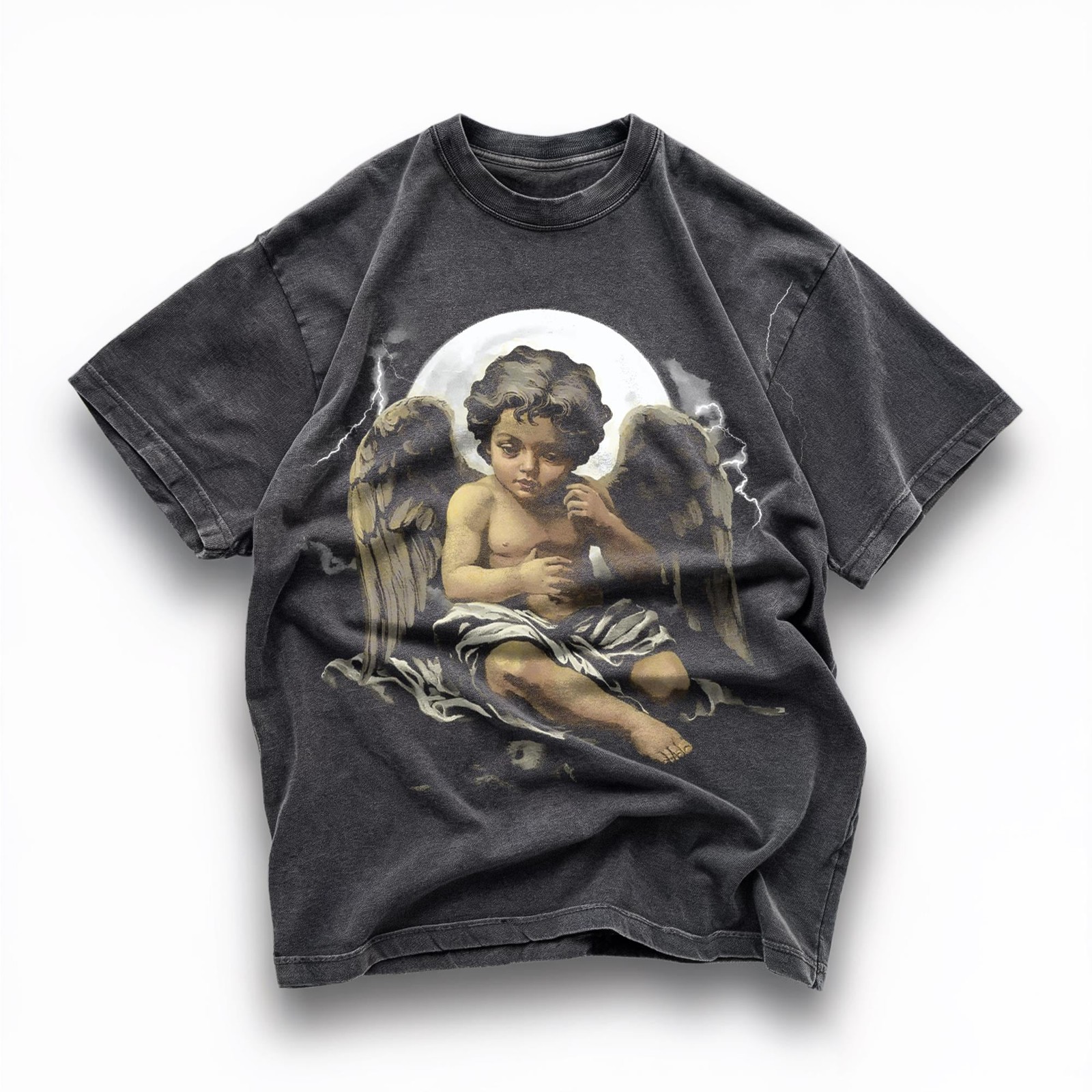 Vintage Praying Baby Angel Shirt Catholic Christian Cherub Graphic Tee