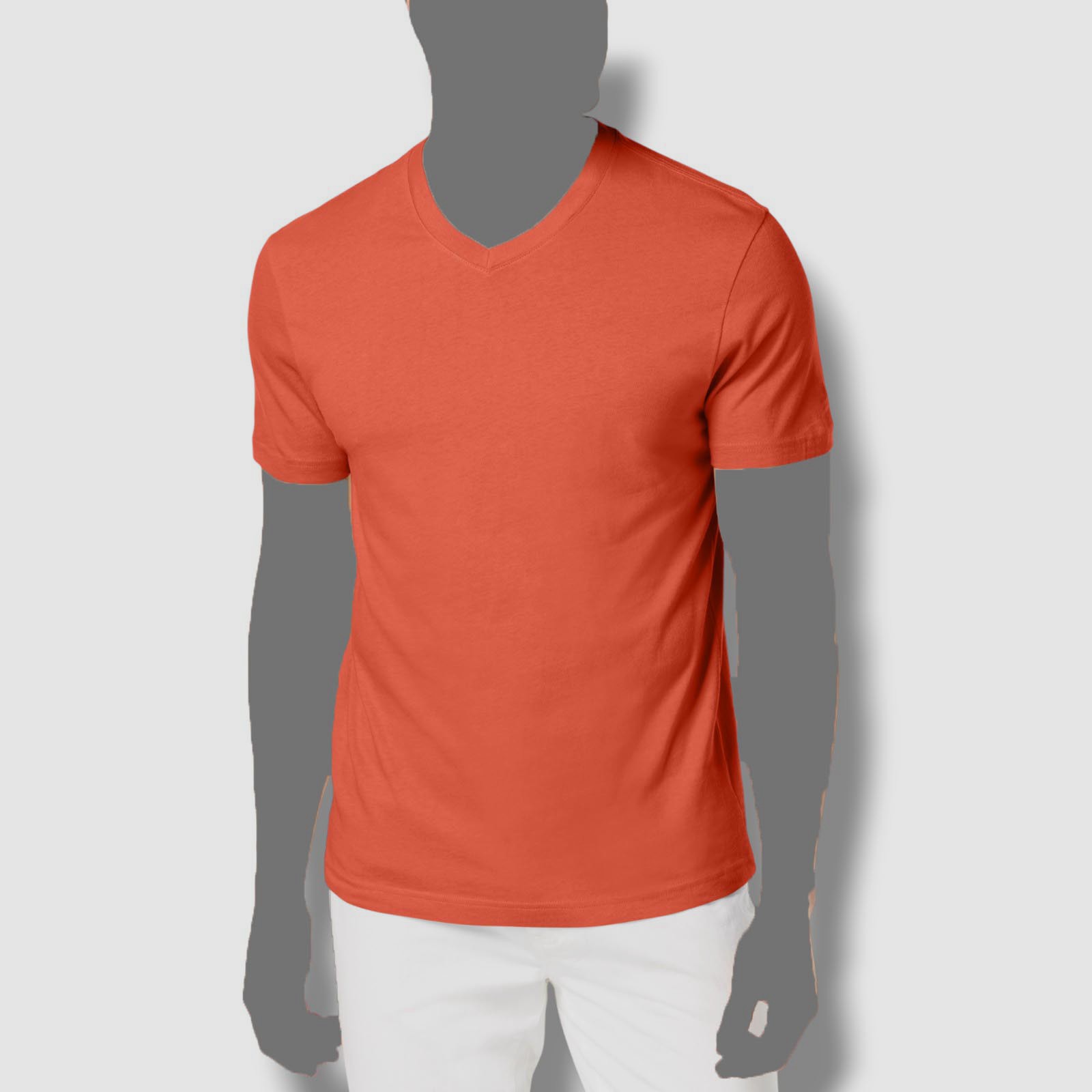 $65 Club Room Men’s Orange Short-Sleeve Cotton V-Neck T-Shirt Size Medium