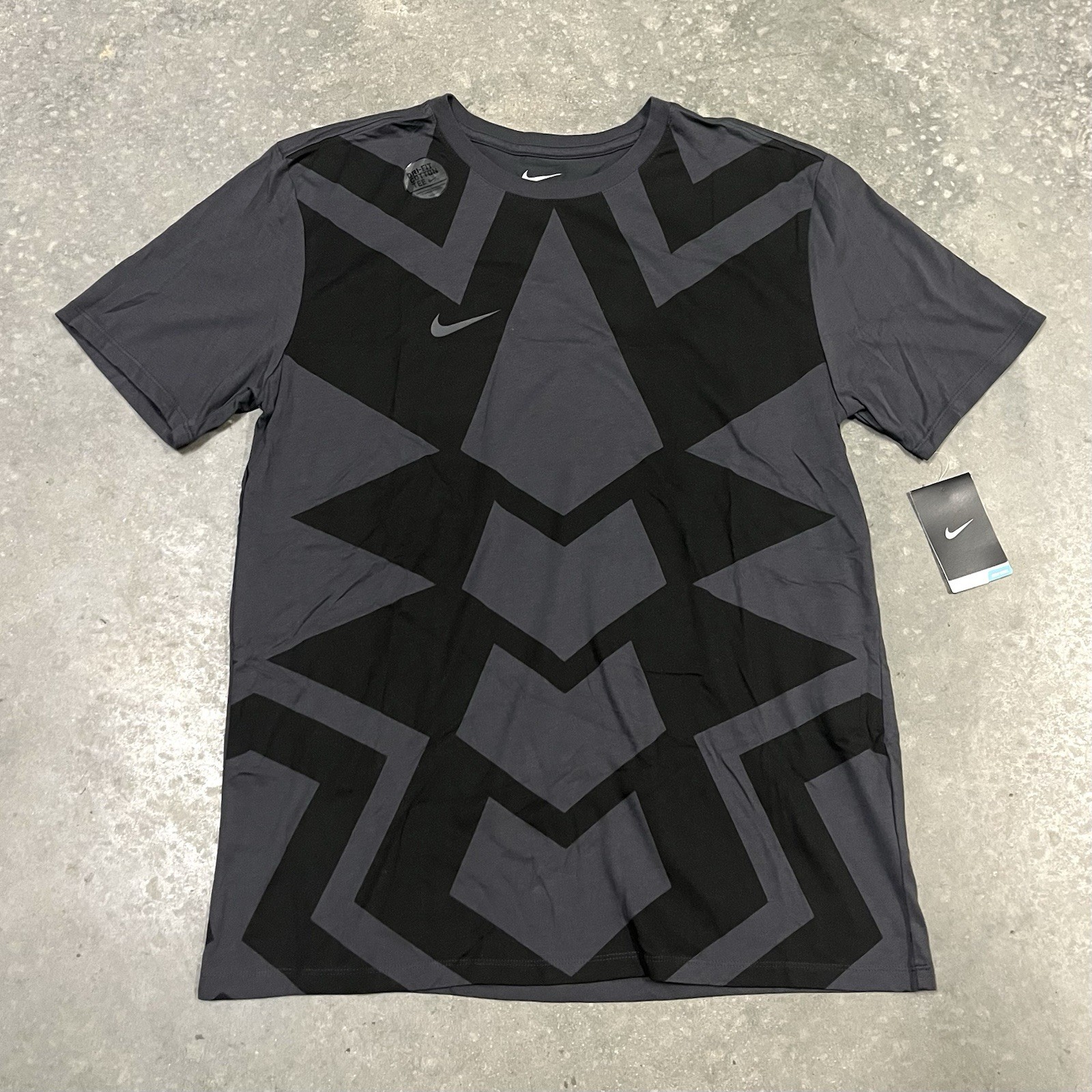 Nike Running T Shirt Men’s Sz L Black Dri Fit 3M Reflect Fitness Gym Run NEW