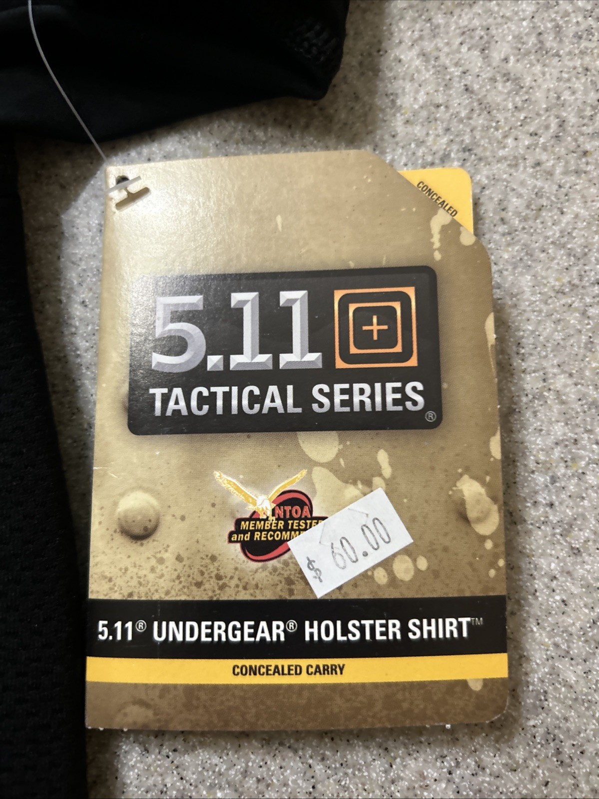 5.11 TACTICAL SERIES Conceal Carry Holster Padded T-Shirt Black Size Small