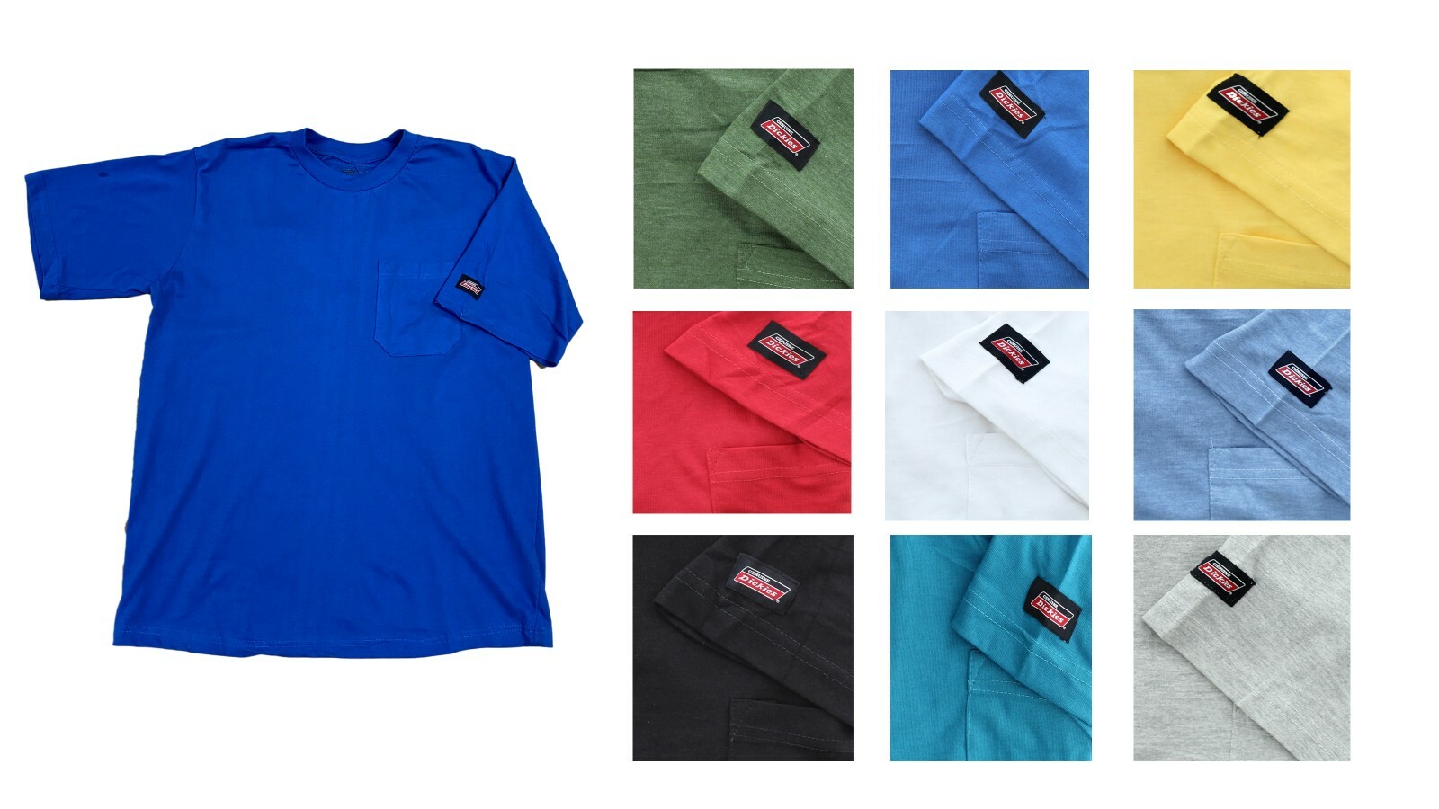 Dickies Men’s Basic T-Shirt Pocket Tee Short Sleeve Light Weight Jersey Cotton