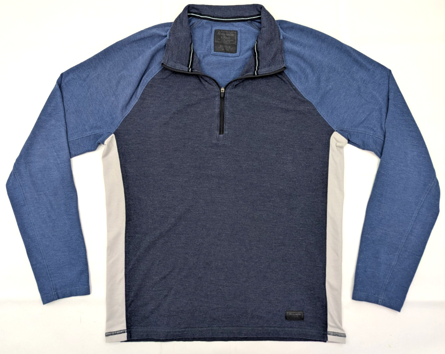 Abercrombie & Fitch 1/4 Zip Lightweight Pullover Shirt Sweater, Men M, Blue EUC