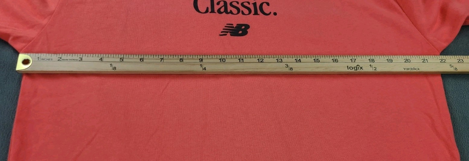 New Balance Timeless Classic T-Shirt Mens Small Red Coral 100% Cotton NWT