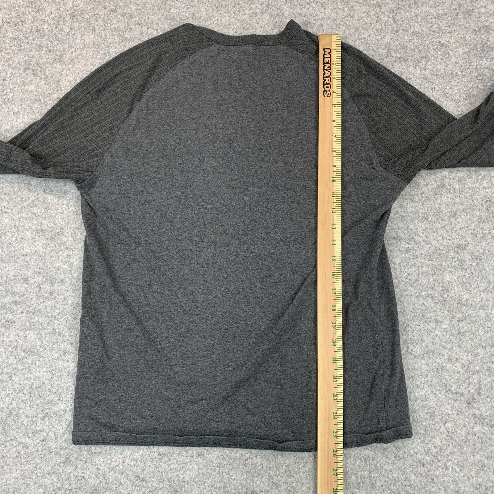 Ben Sherman Henley Shirt Size Large Gray The Original Long Sleeve Cotton
