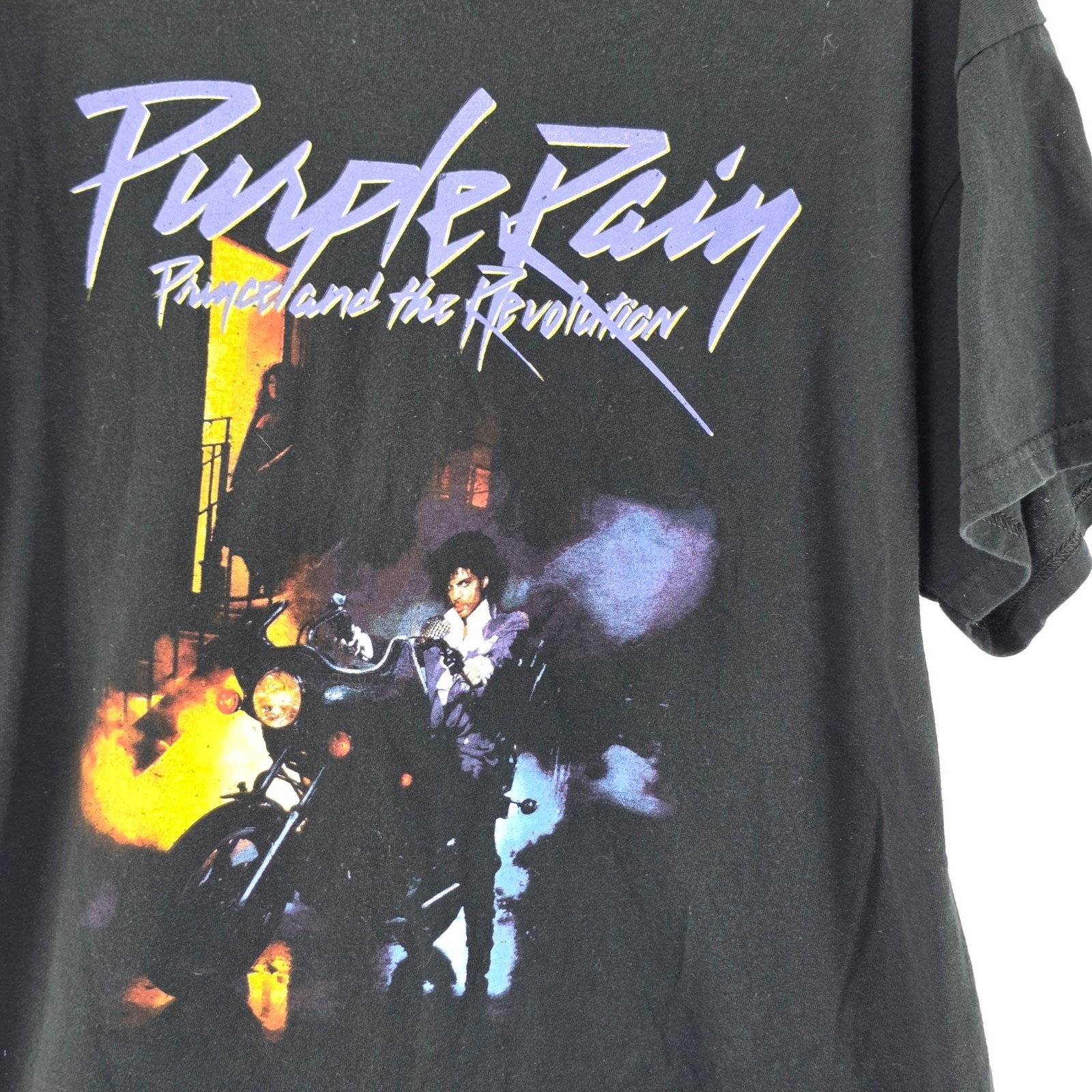 Prince Purple Rain Graphic T-Shirt Mens XL Black 80s Music Movie Retro Tee 1984