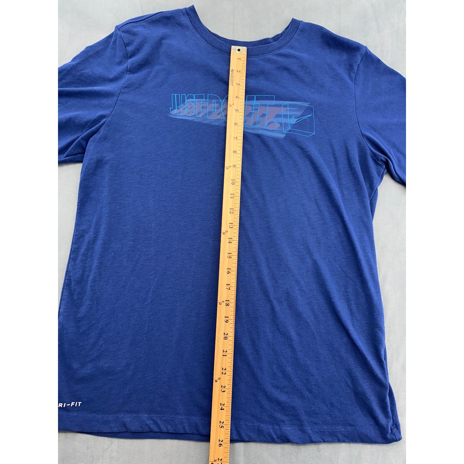 Nike DRI FIT TShirt Mens Large Blue Just Do It Tee Graphic Athletic Top