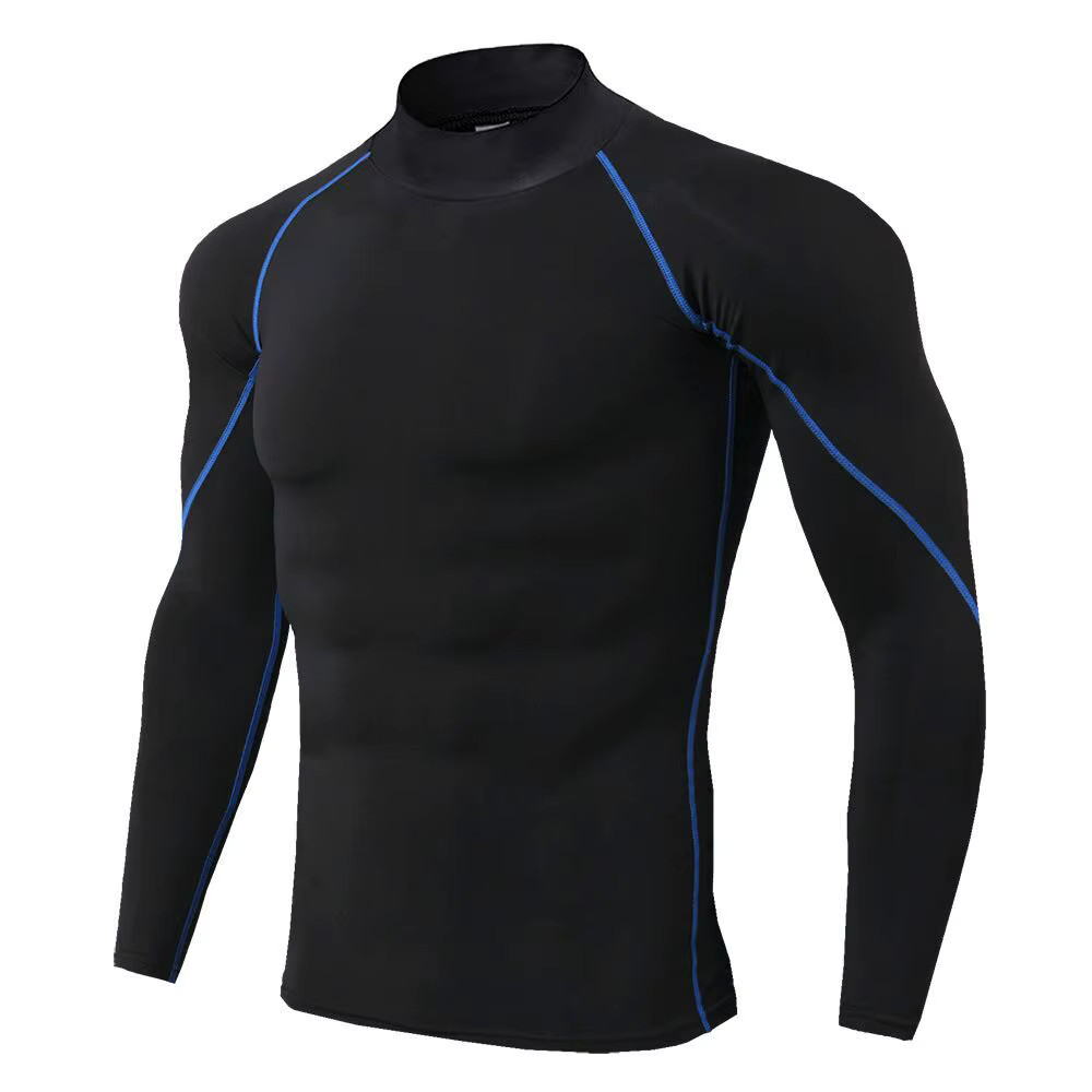 Men T-shirt Quick Dry Bodybuilding Running Shirt Long Sleeve Compression Top Gym