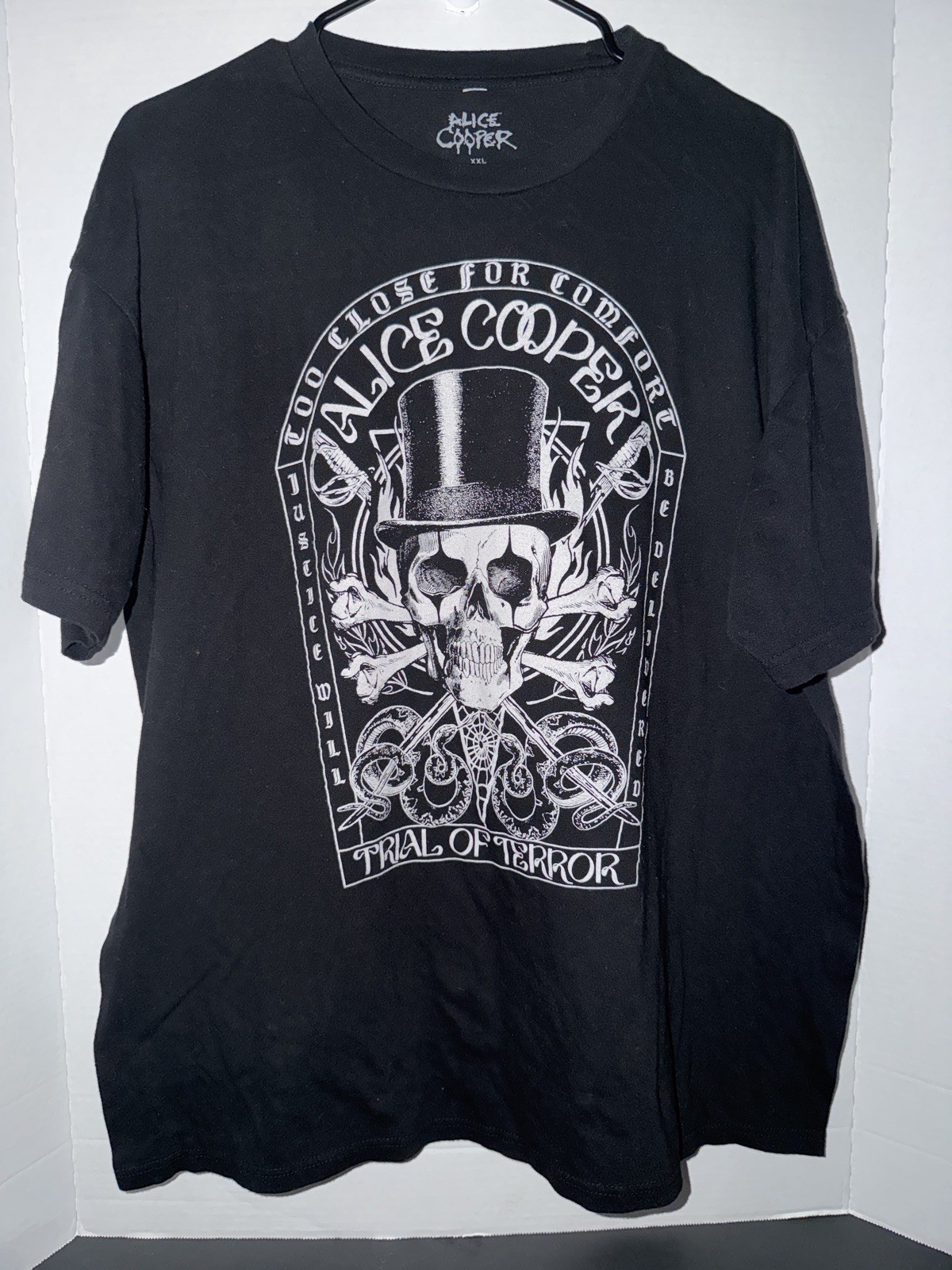 Alice Cooper Men’s Black Graphic Logo Crew Neck Short Sleeve Tee Trial XXL
