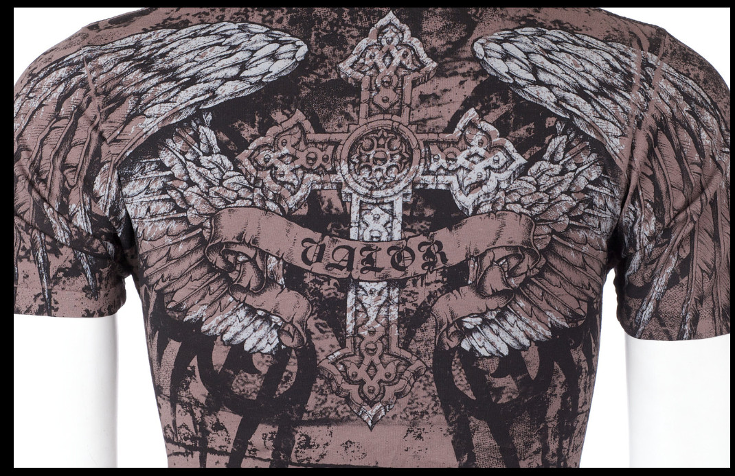 XTREME COUTURE by AFFLICTION Charcoal ROT Short Sleeve Slim Fit T-shirt NWT