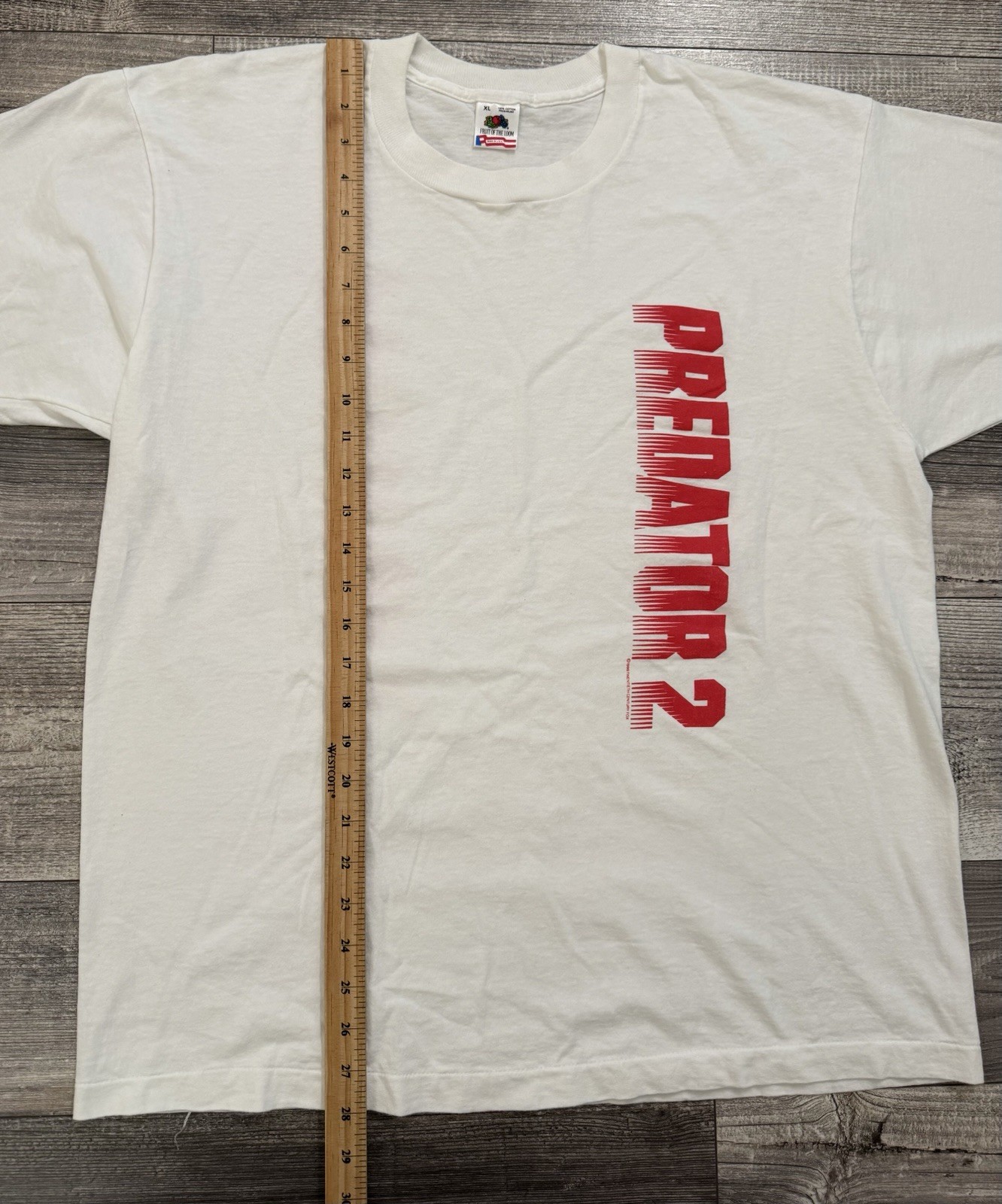 Vintage Predator 2 Movie Promo Shirt Adult XL 1990 Danny Glover Alien White Tee