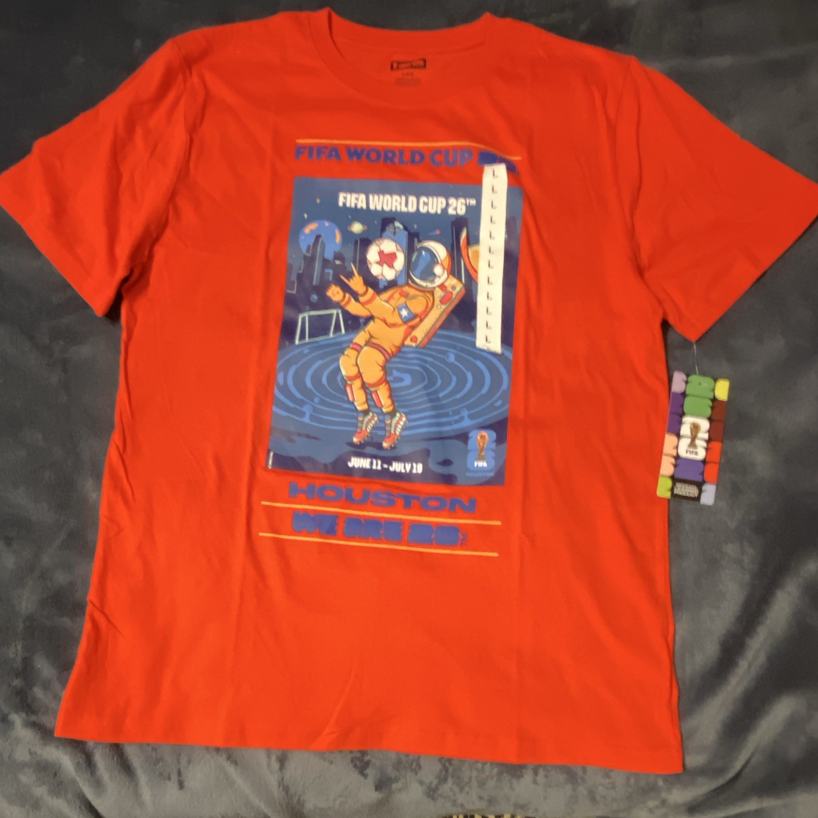 FIFA World Cup 26 Men’s Houston We Are 26 Red Crew Neck Short Sleeve T-Shirt L
