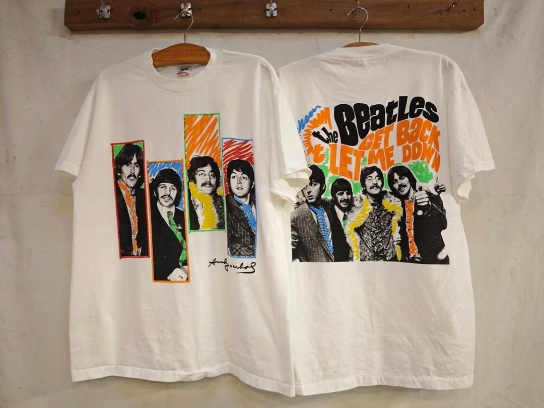 The Beatles Shirt Get Back Don’t Let Me Down Graphic White Double Sided PA9982