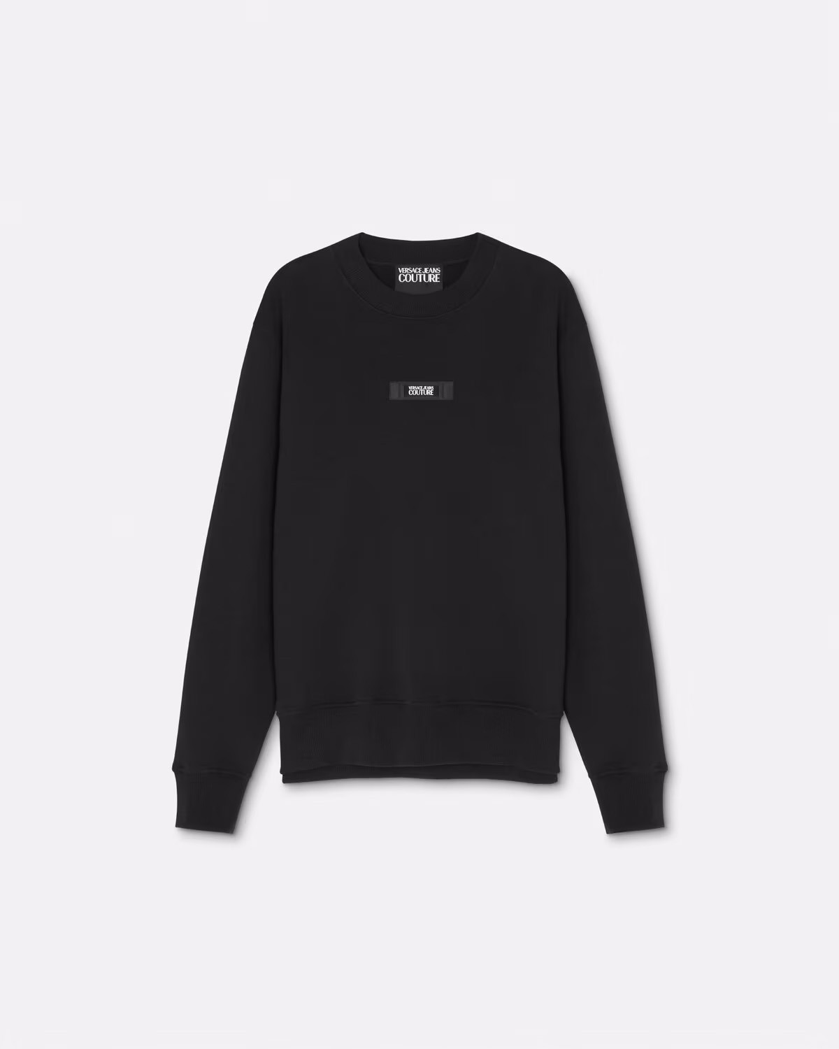 Versace Jeans Couture Black Cotton Mens Minimalist Logo Sweatshirt