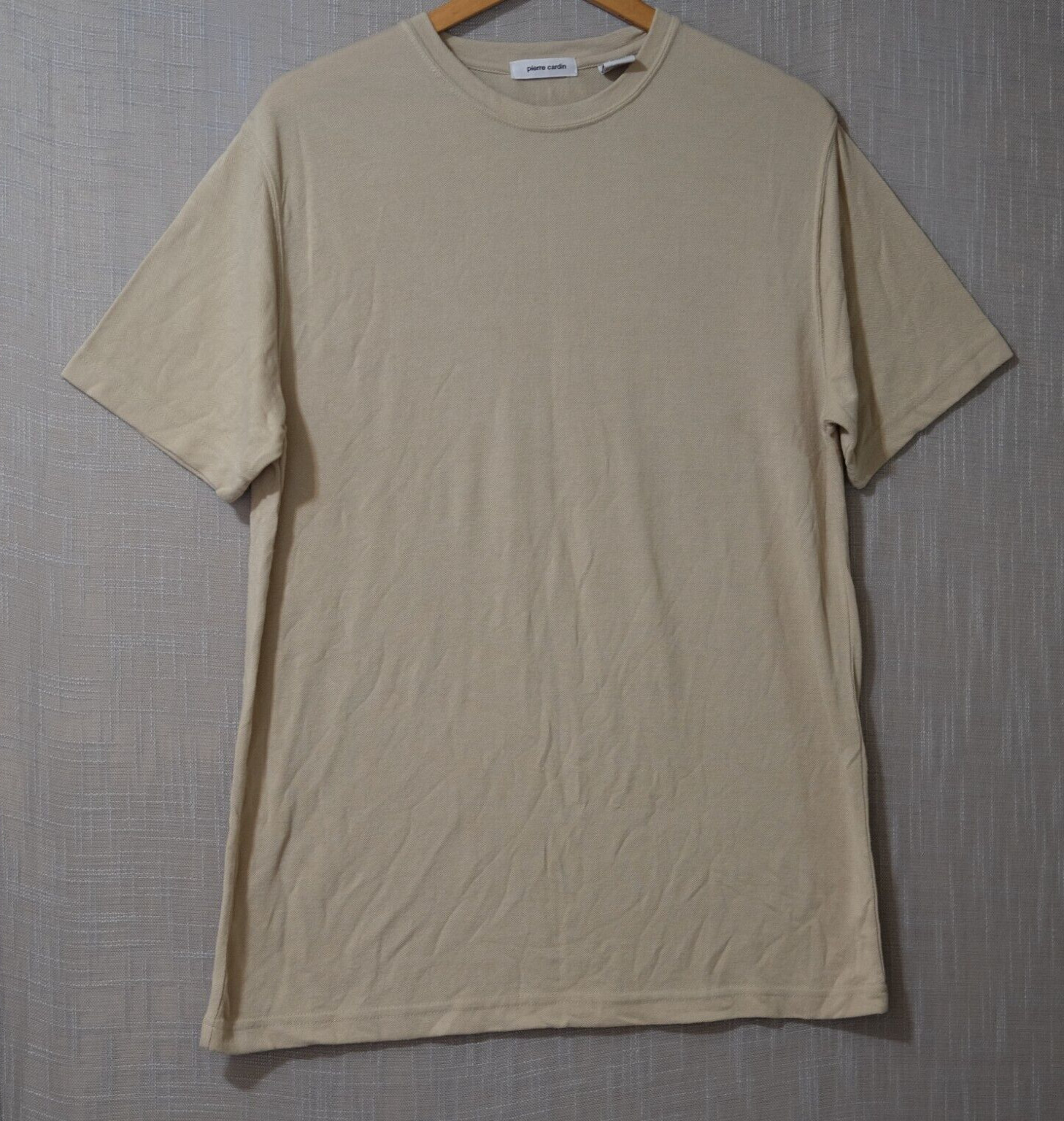 Pierre Cardin T-Shirt Short Sleeve Crew Neck Super Soft Beige Men’s L #H52-38