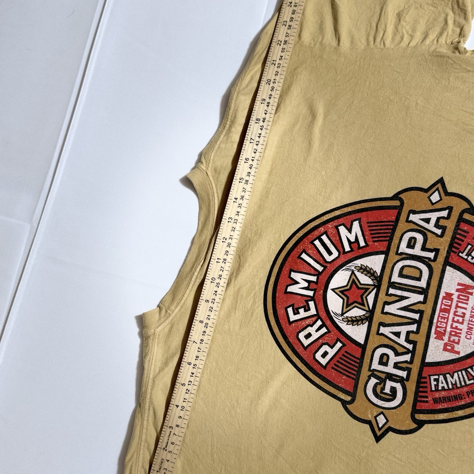 Crazy Shirt Graphic T, Combed Cotton, Premium Grandpa, Yellow, Male, XL