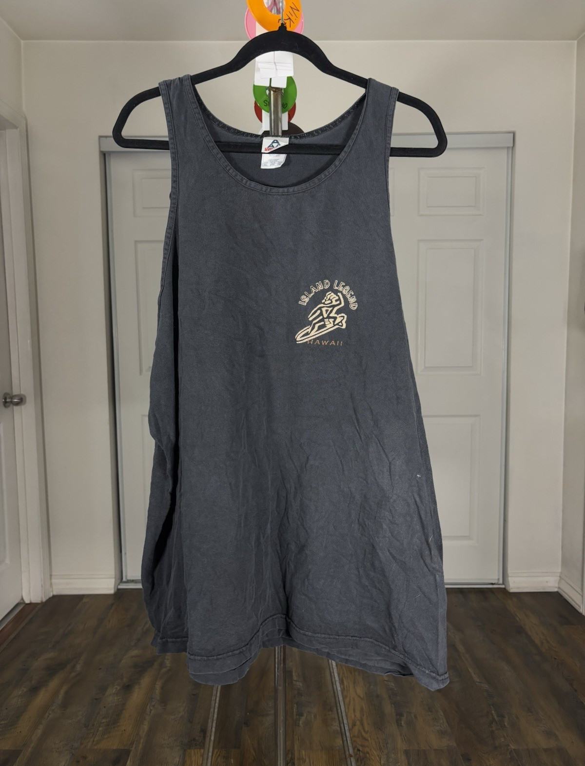 Alstyle Apparel & Activewear Hawaii Graphic Double-Sided Tank Top Gray 2XL