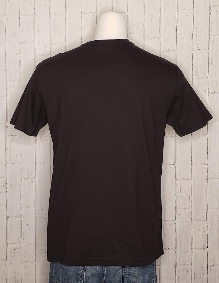 VTG 1990s 90s Y2K Edward Dada Black Leather Applique Skull Embellished Tee Shirt