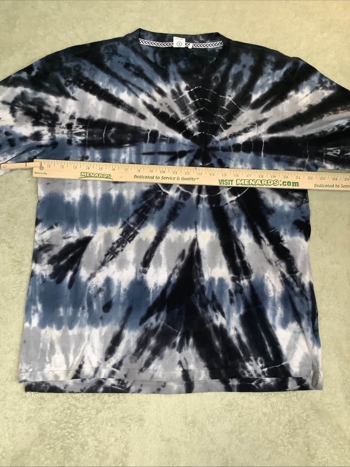 Reverse Threads Mens Tie Dye Blue White Long Sleeve Cadual Pull On Shirt L