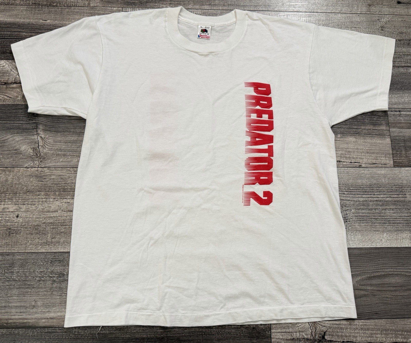Vintage Predator 2 Movie Promo Shirt Adult XL 1990 Danny Glover Alien White Tee