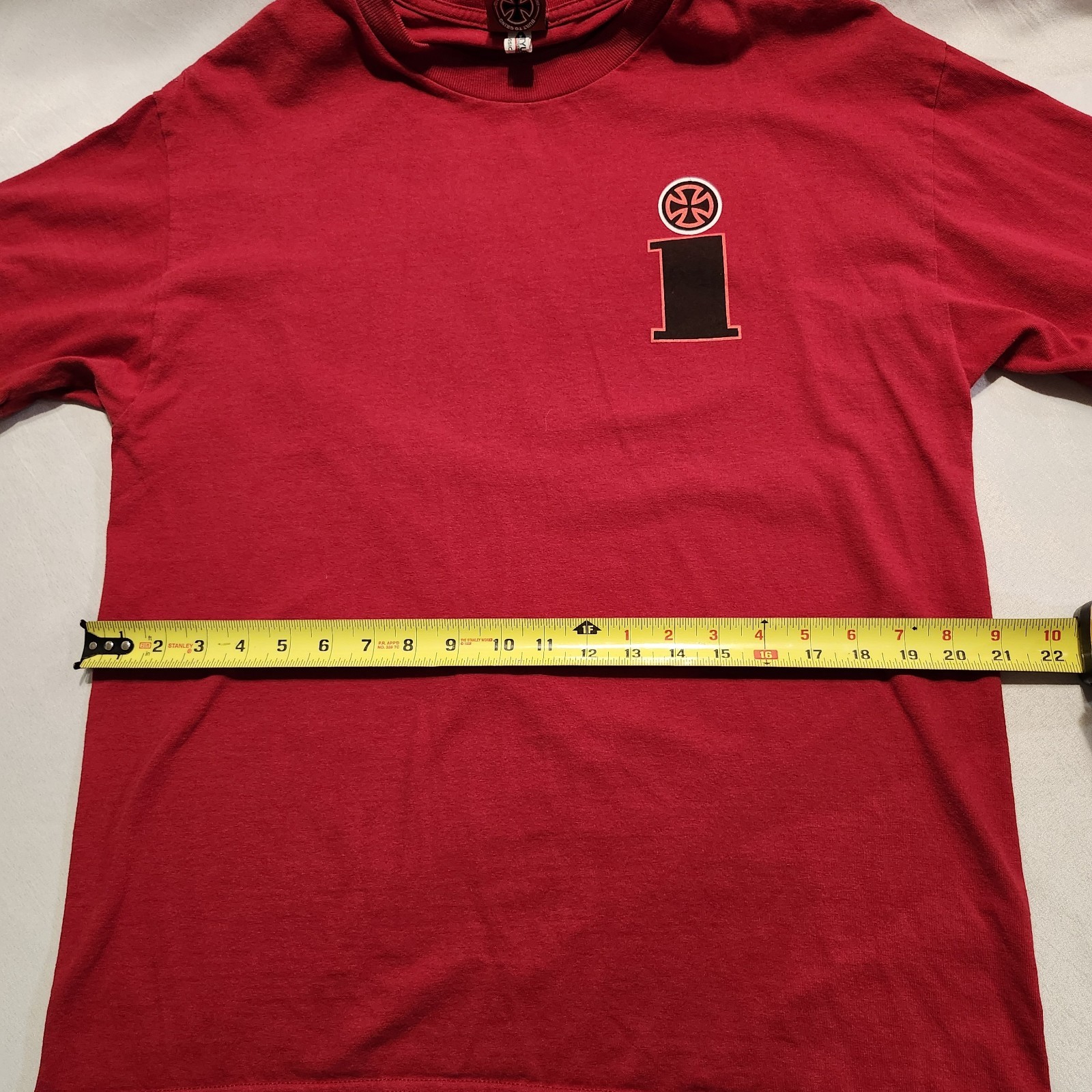 Vintage Independent Shirt Men Large Red Trucks Iron Cross Skater 90s Y2K