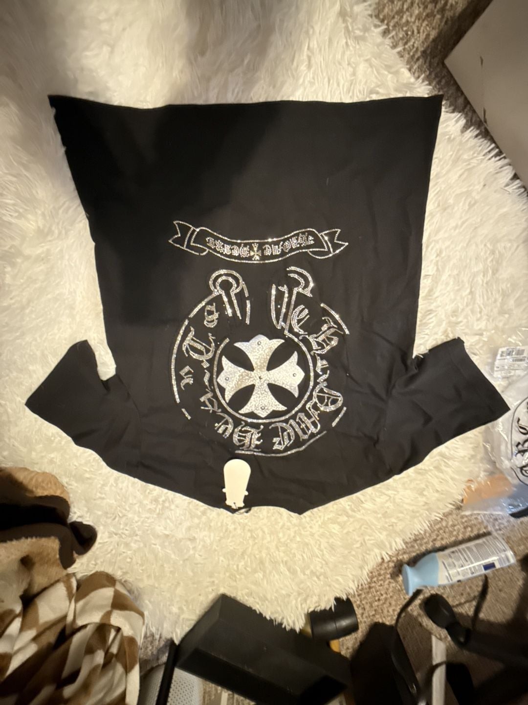 Chrome Hearts x Comme des Garçons Rhinestone Cross T-Shirt Black XL