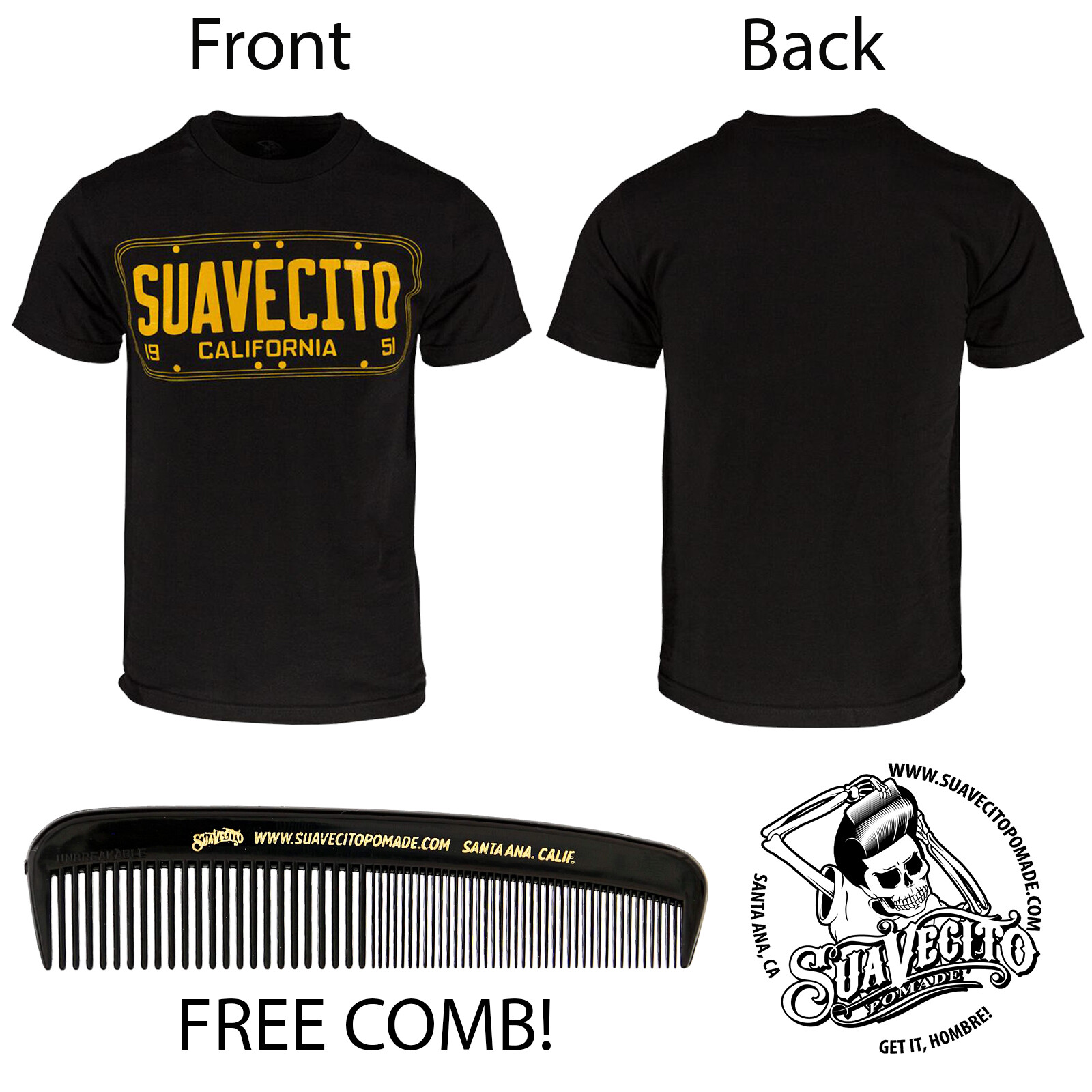 Men’s Suavecito Black Plates Tee Shirt (S, M, L, XL, 2XL, 3XL, 4XL, 5XL)