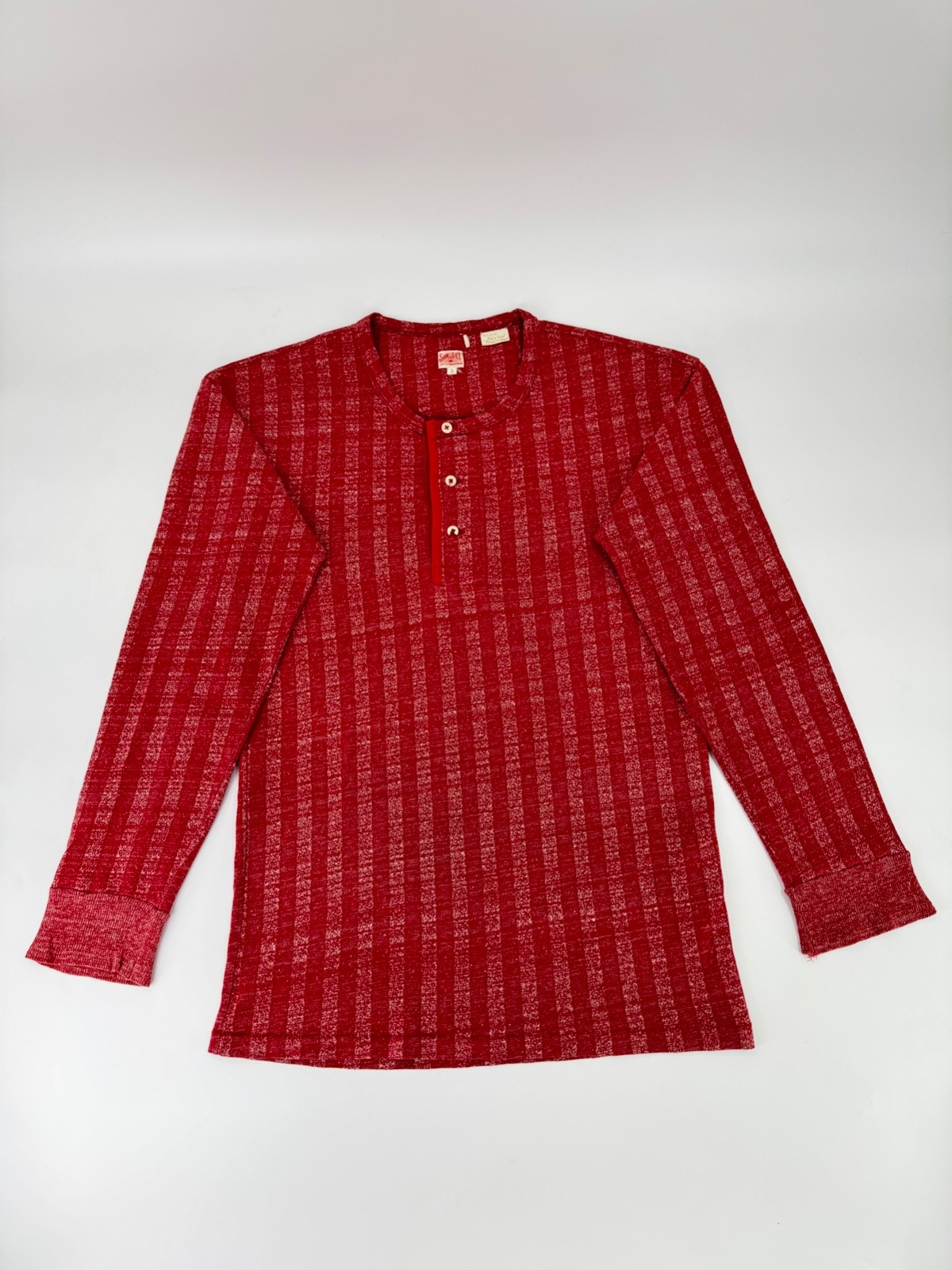 LVC Levi’s Vintage Clothing 1920s Sunset Henley Red Umber Stripe Size Small 20s